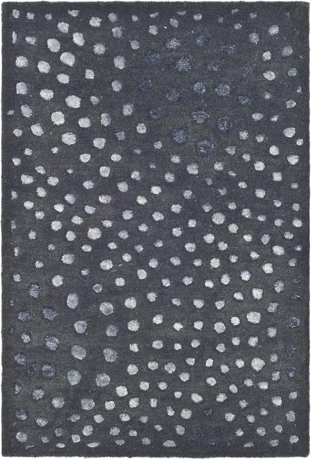 SAFAVIEH Soho Andrew Polka Dots Wool Area Rug, Dark Grey, 2' x 3'