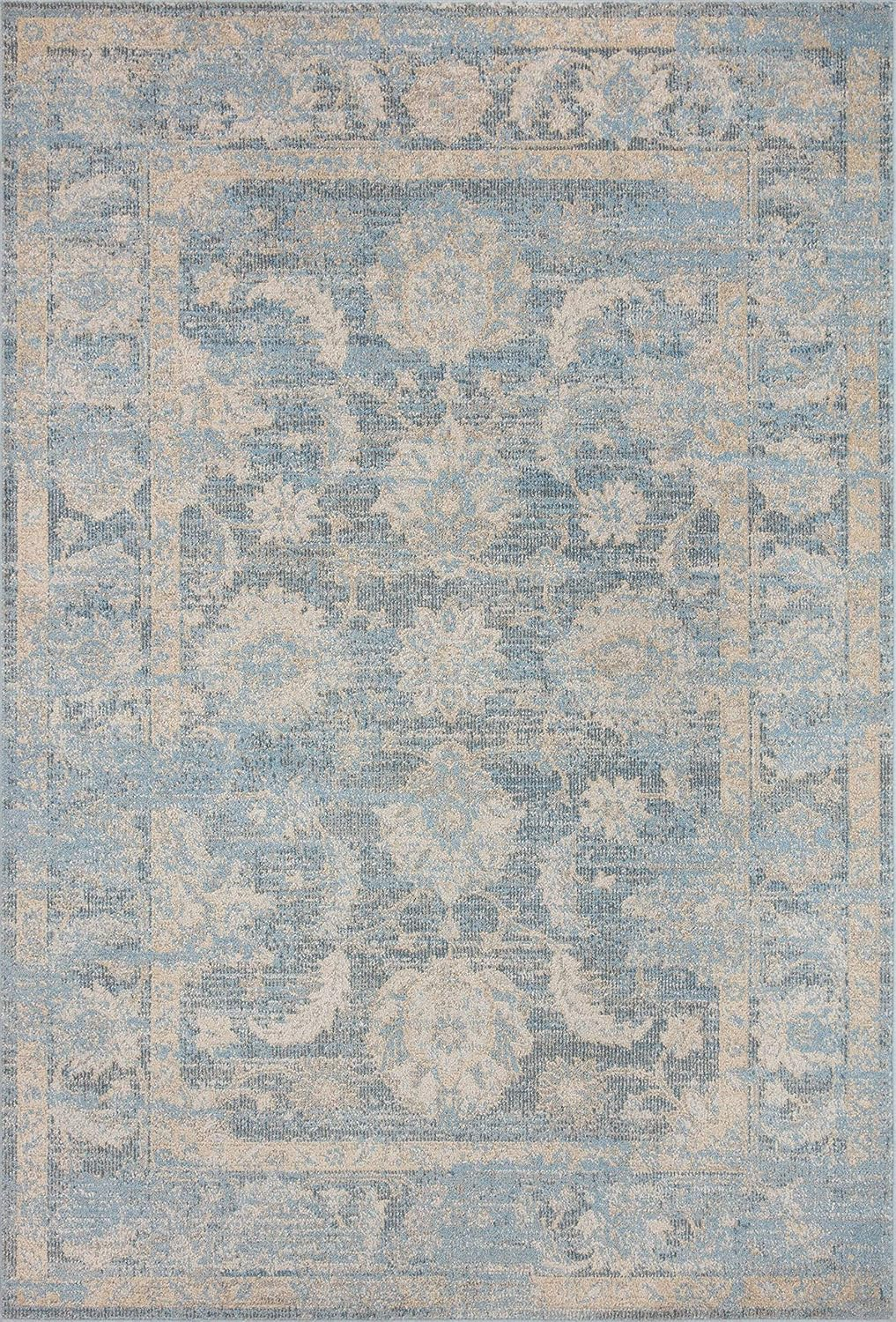 Loloi II Odette Sky / Beige 5'-3" x 7'-9" Area Rug