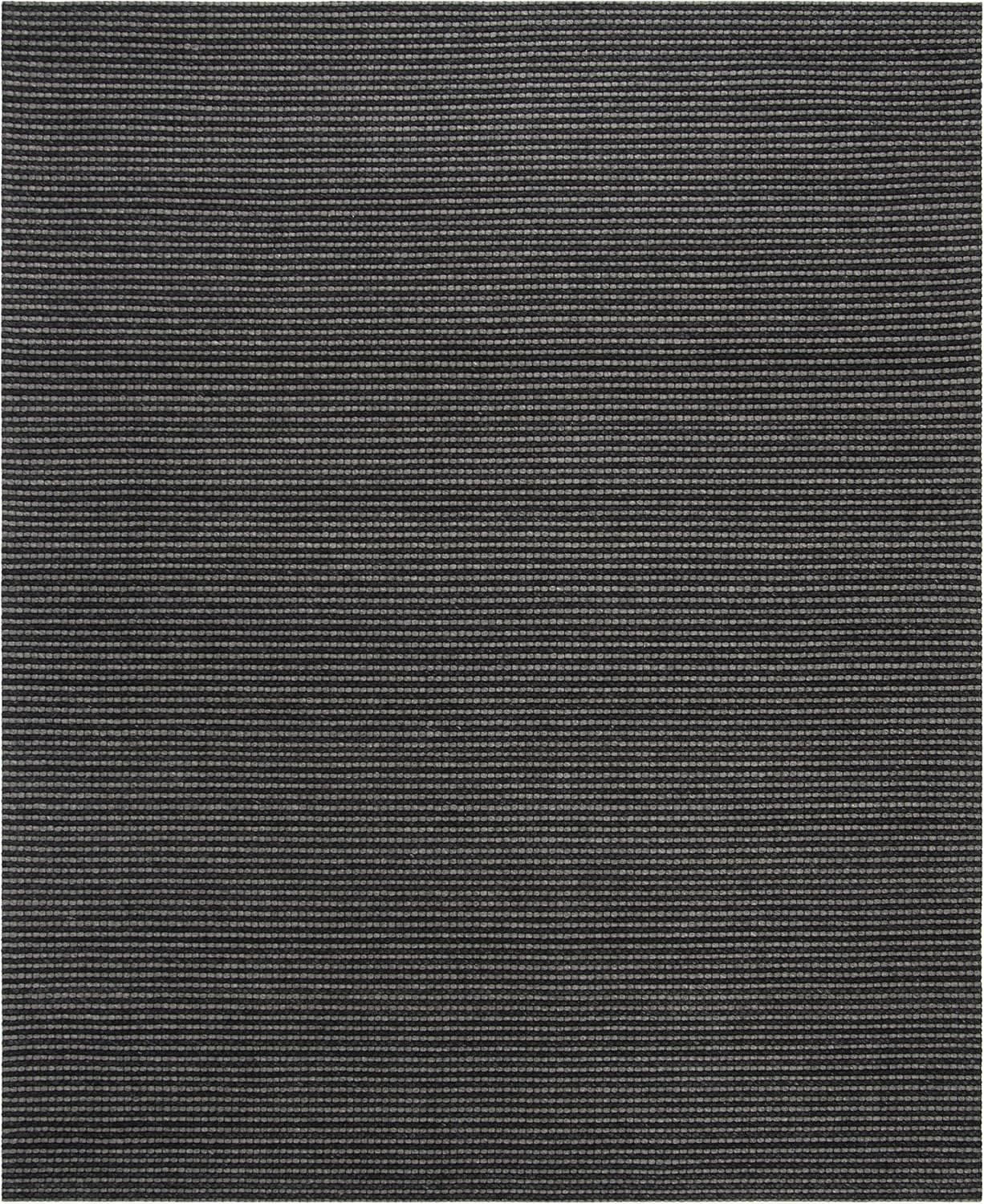 Grey and Black Hand-Tufted Wool Rectangular Area Rug 6' x 9'