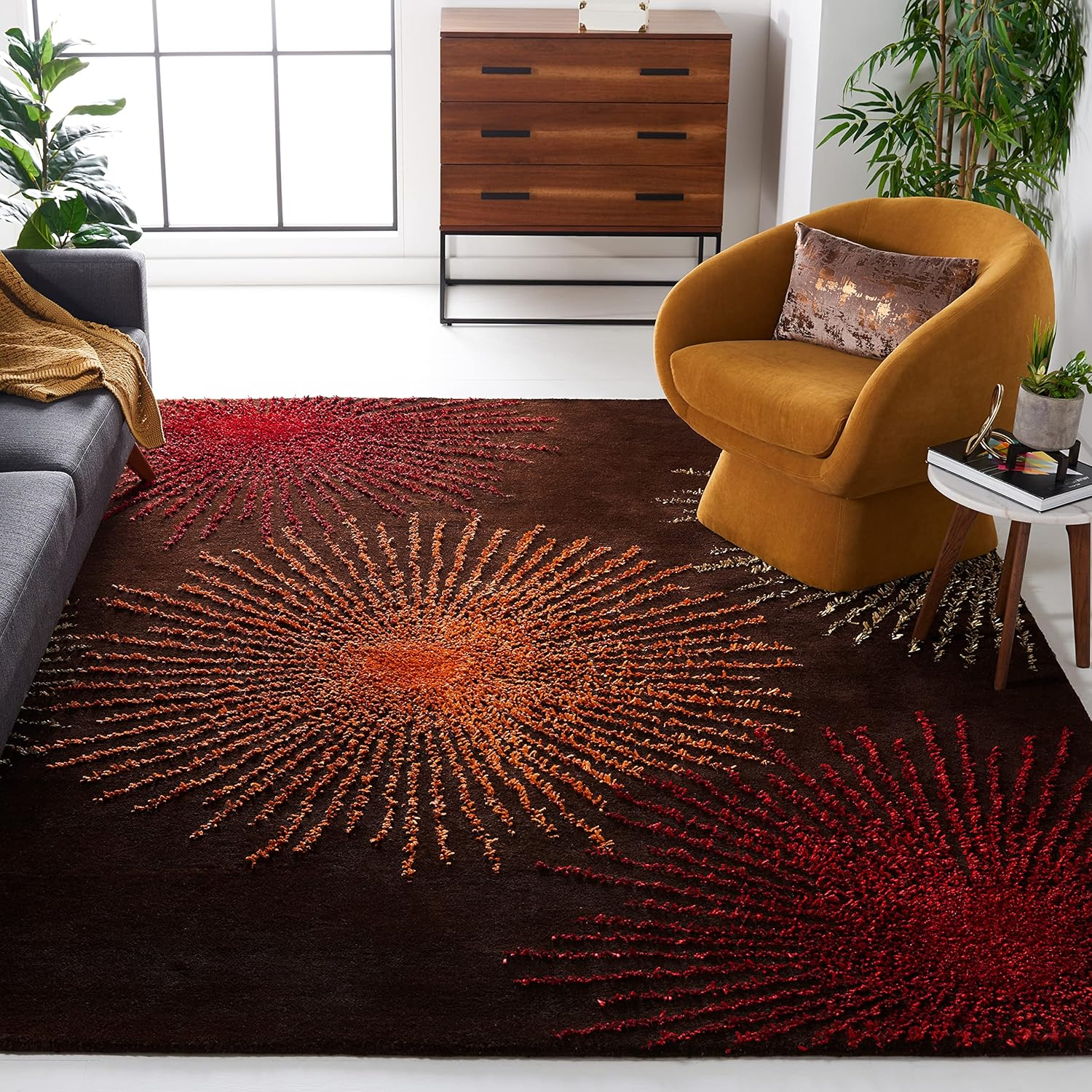Soho SOH712 Hand Tufted Indoor Area Rug - Brown/Multi - 6'x6' - Safavieh.