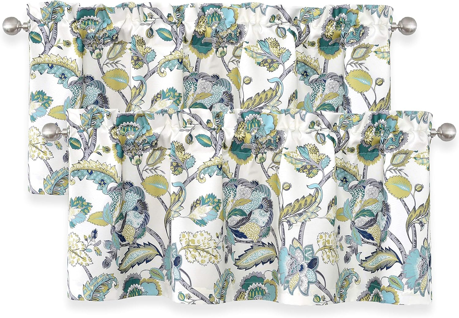 DriftAway Indoor and Outdoor Polyester Blackout Rod Pocket Valances Multi-color 0.10 in x 18.00 in Set of 2