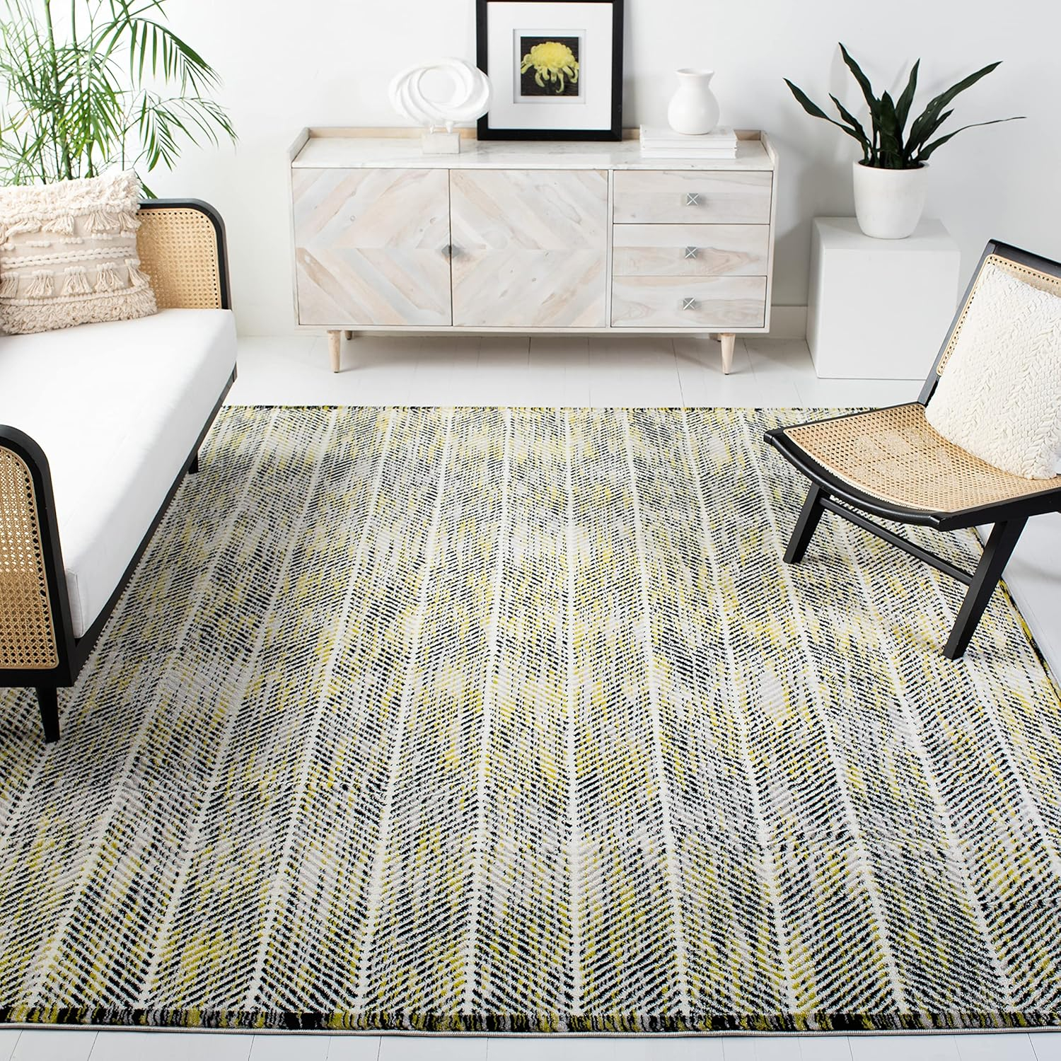 SAFAVIEH Skyler Catriona Striped Area Rug, Grey/Green, 8' x 10'