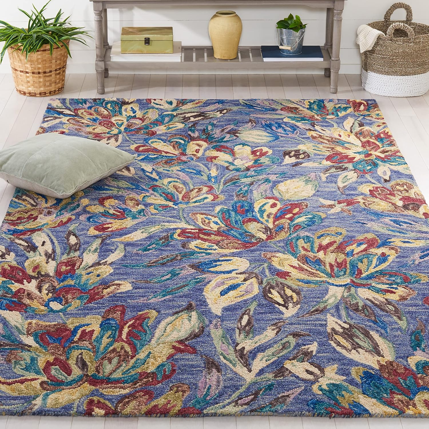 SAFAVIEH Blossom Tobias Floral Area Rug, Blue/Violet, 5' x 8'