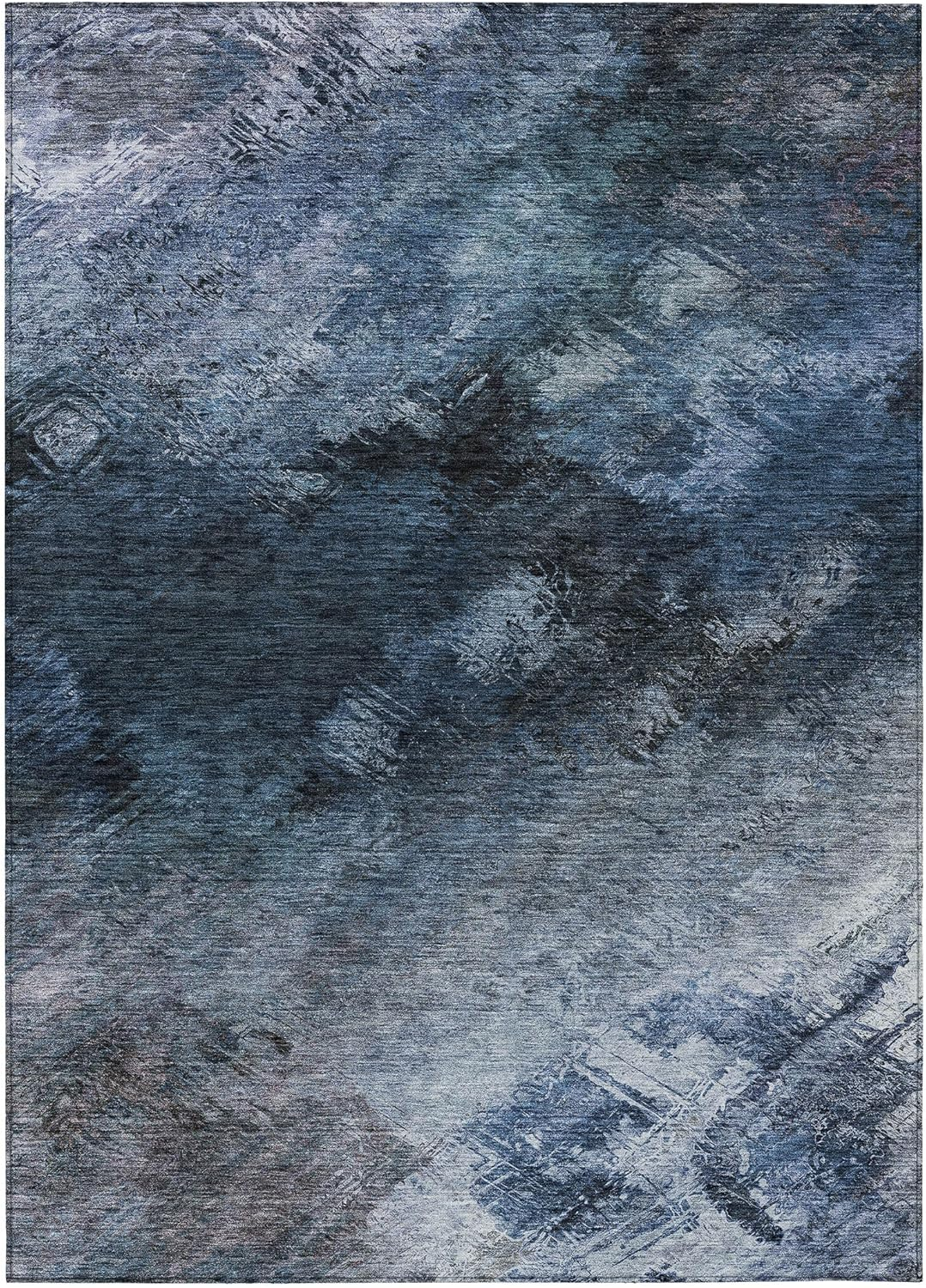 Addison Rugs Chantille Indoor/Outdoor Transitional Modern Blue Washable Rectangle Rug, 8' x 10'