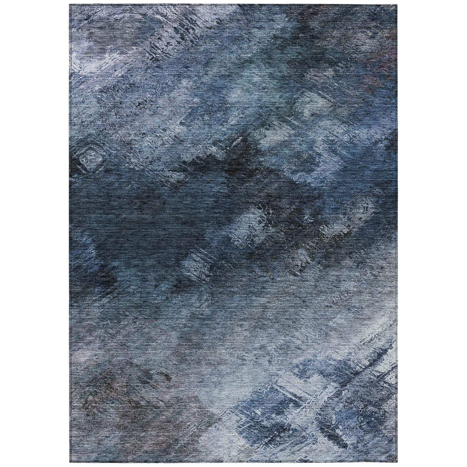 Addison Rugs Chantille Indoor/Outdoor Transitional Modern Blue Washable Rectangle Rug, 8' x 10'