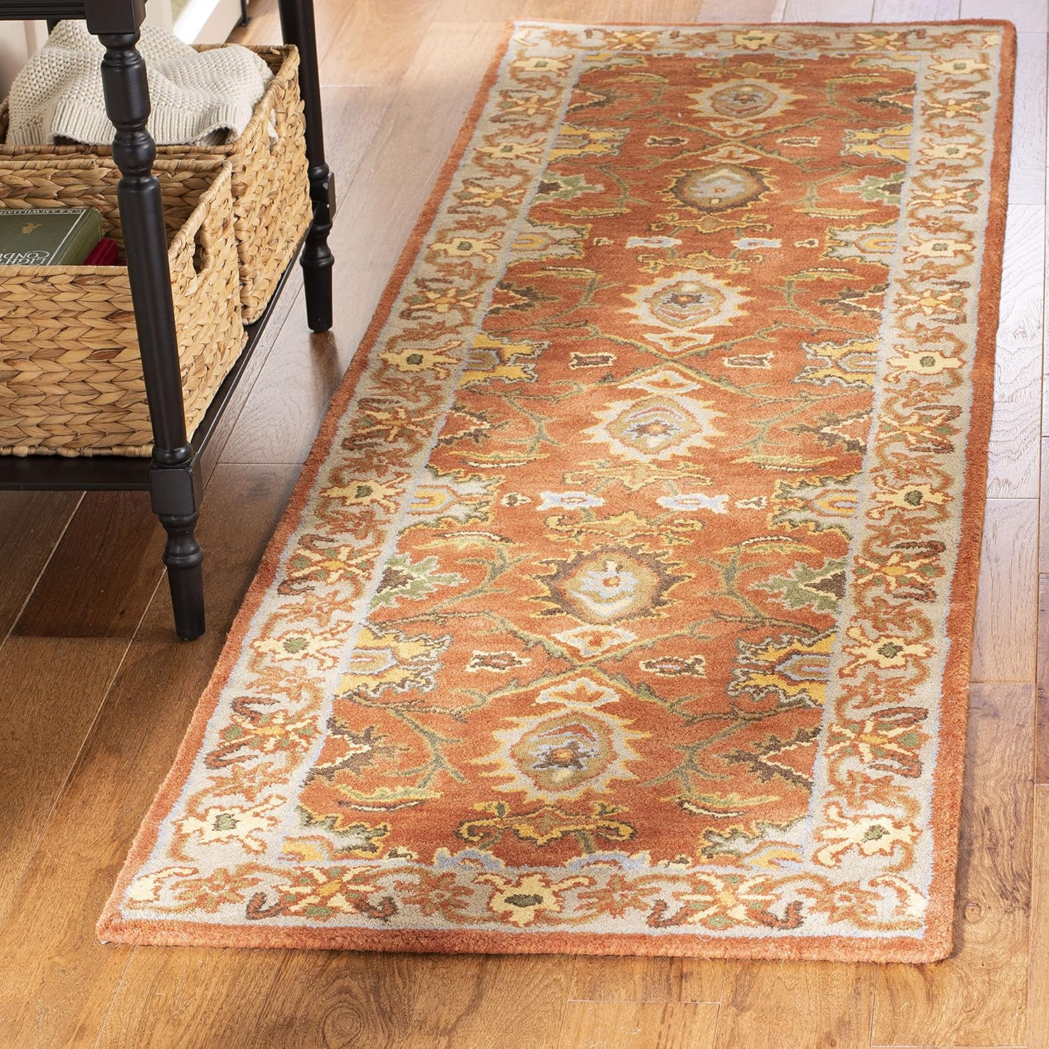 SAFAVIEH Heritage Giles Traditional Wool Runner Rug, Rust/Beige, 2'3" x 12'