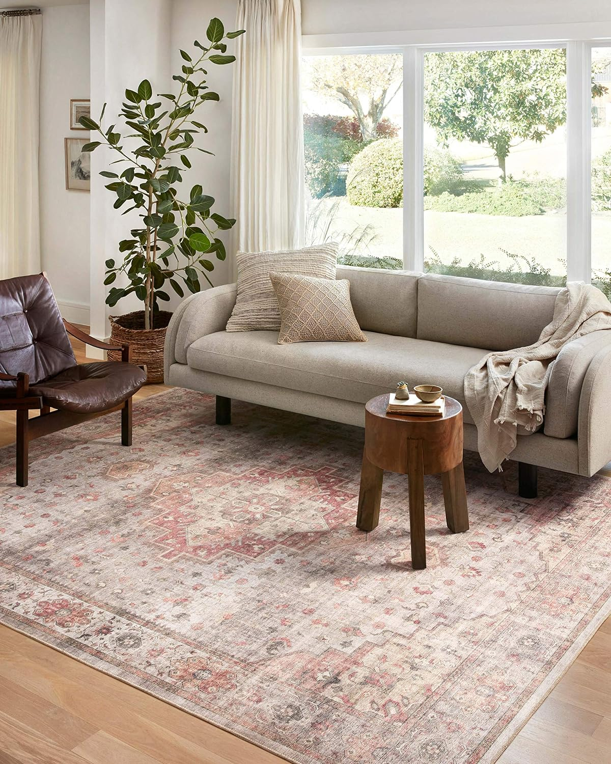 Loloi II Heidi Collection HEI-02 Dove / Spice, Oriental Area Rug 3'-6" x 5'-6"