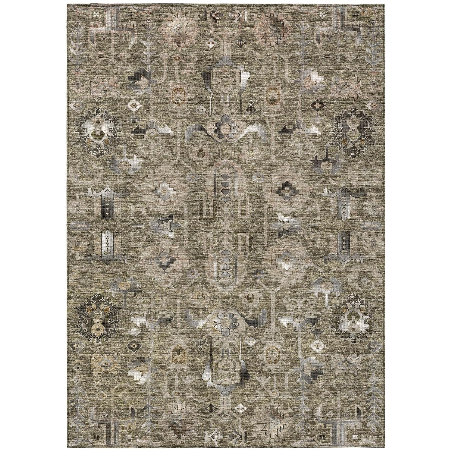 Addison Rugs Chantille ACN697 Brown 2'6" x 3'10" Indoor Outdoor Area Rug, Easy Clean, Machine Washable, Non Shedding, Bedroom, Entry, Living Room, Dining Room, Kitchen, Patio Rug