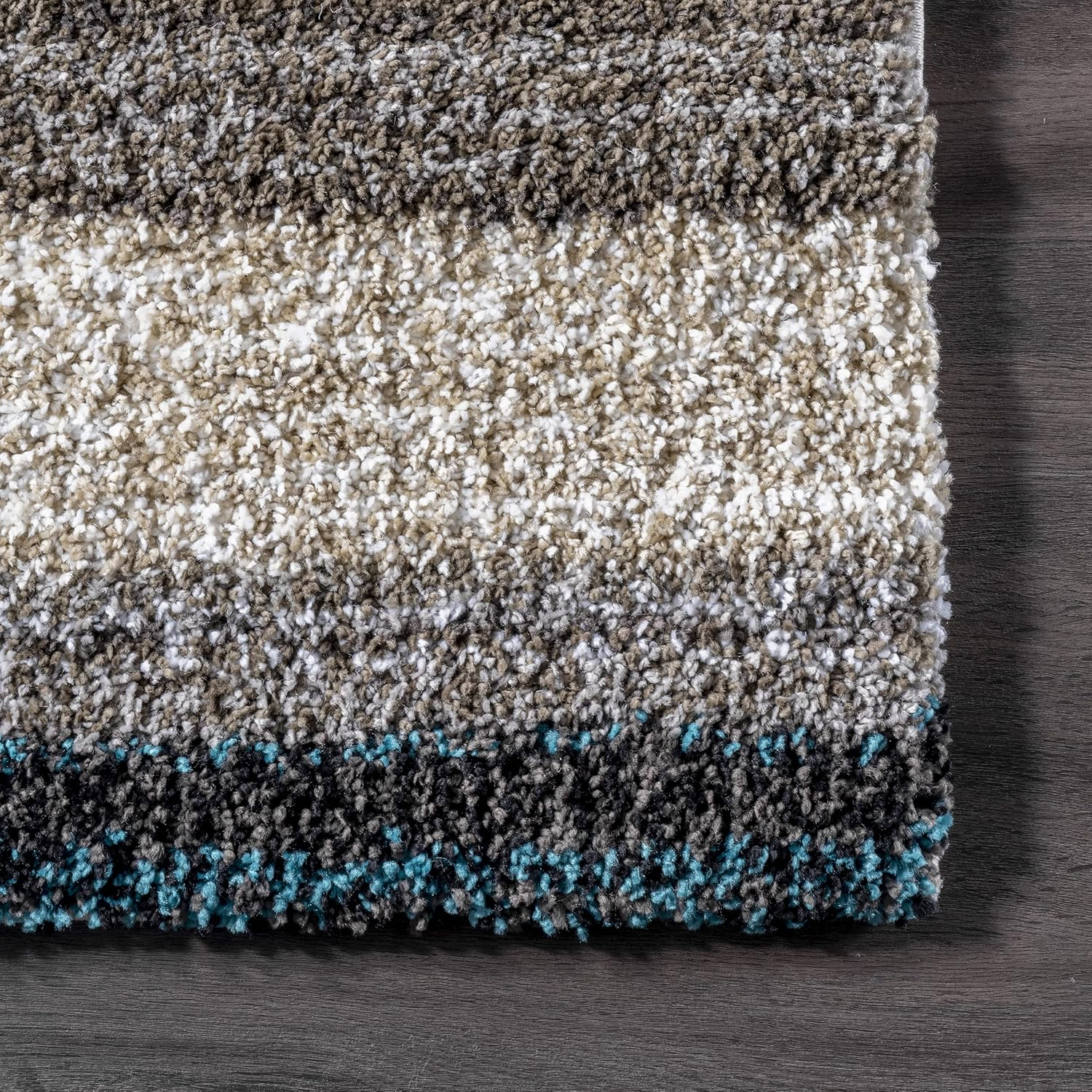 nuLOOM Classie Hand Tufted Shag Area Rug, 3' x 5', Blue Multi