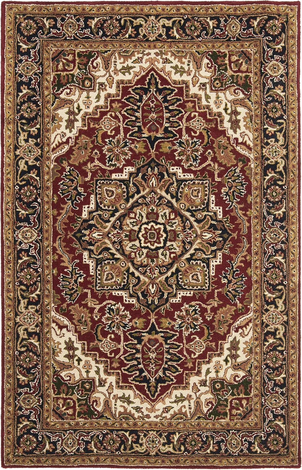 SAFAVIEH Classic Roderick Traditional Wool Area Rug, Red/Navy, 8'3" x 11'