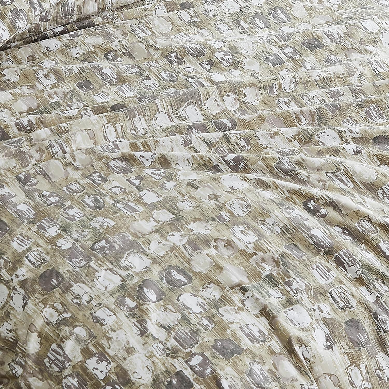Southshore Fine Living, Inc. Rhythm Collection Oversized Duvet Cover Queen Bedding Set, Printed Duvet Cover Set 3-Piece with Two Matching Shams, Taupe, Full/Queen