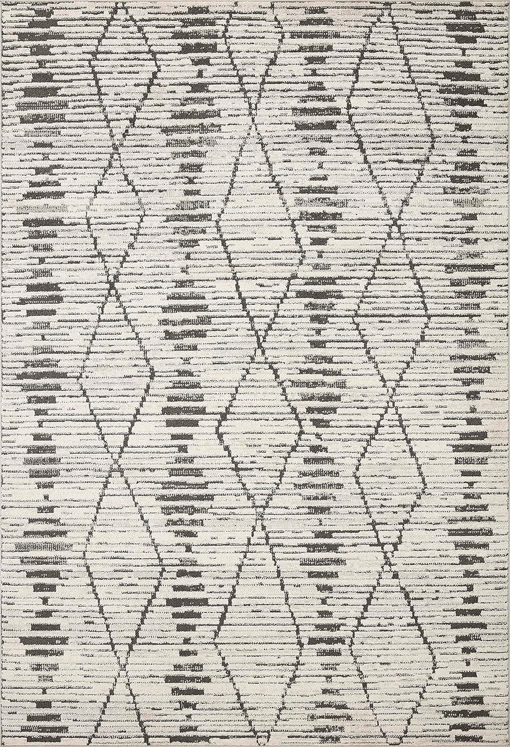 Loloi II Kamala Charcoal / Dove 5'-3" x 7'-9" Area Rug