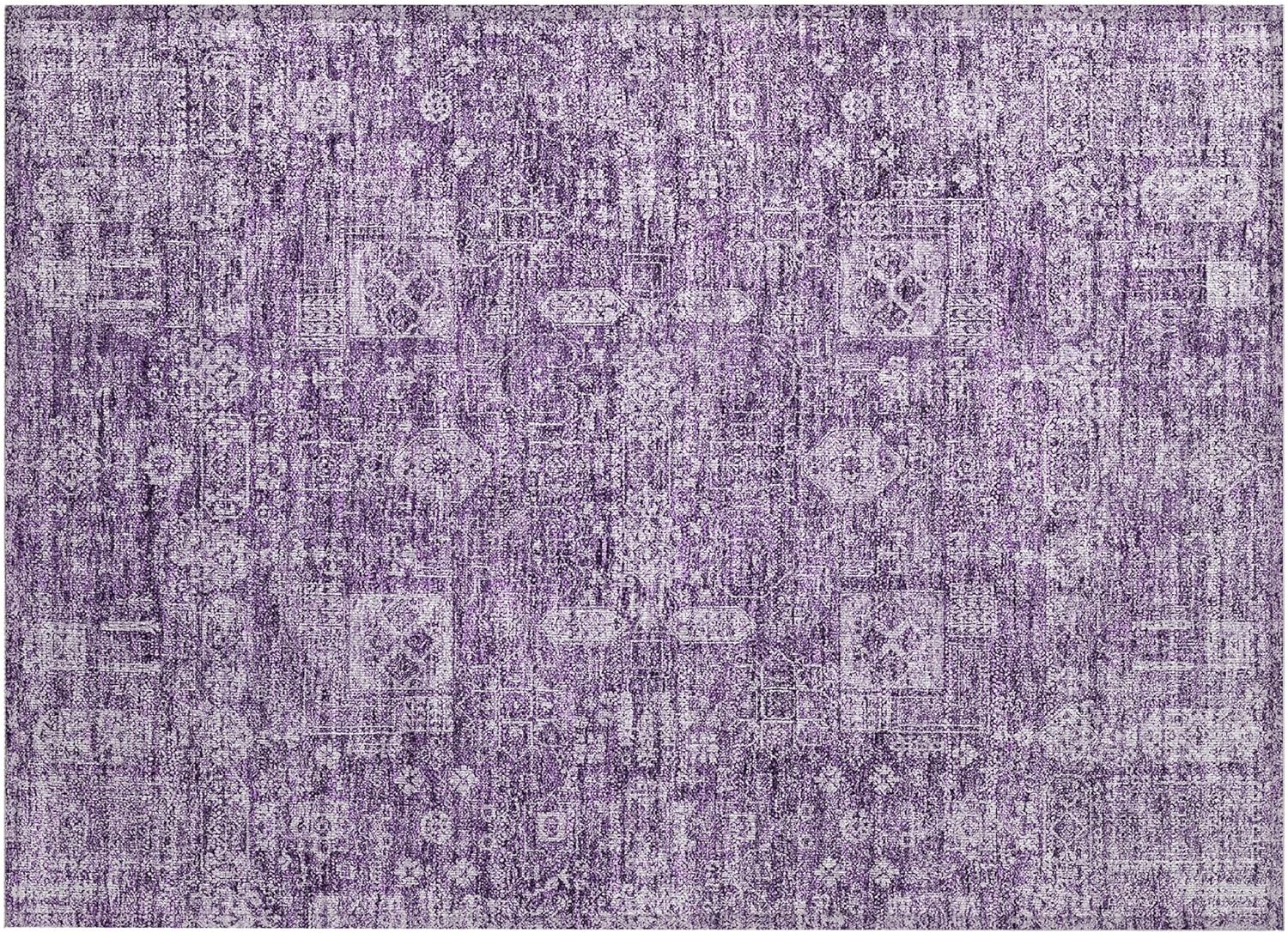 Addison Rugs Chantille ACN637 Purple 1'8" x 2'6" Indoor Outdoor Area Rug, Easy Clean, Machine Washable, Non Shedding, Bedroom, Living Room, Dining Room, Kitchen, Patio Rug