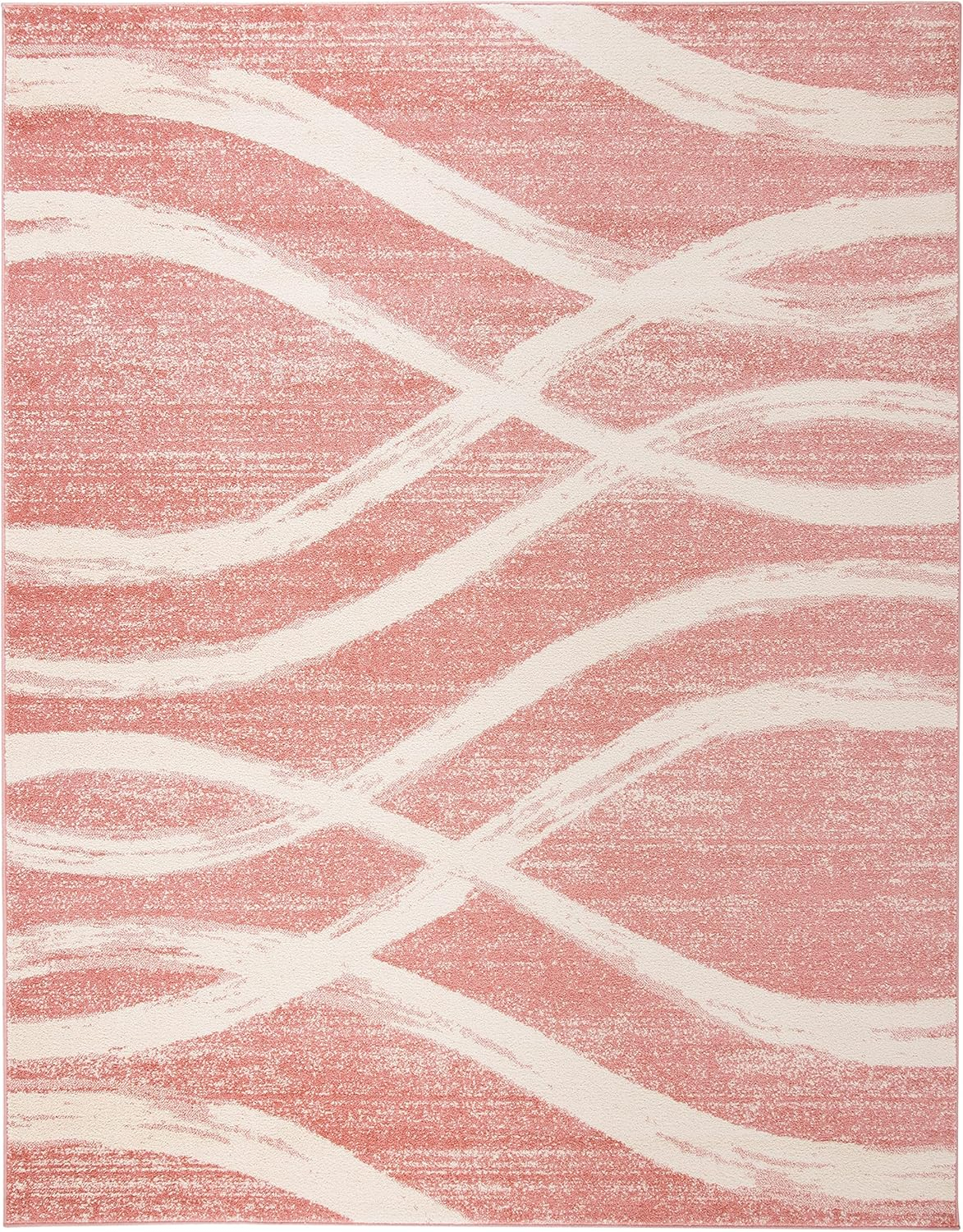 SAFAVIEH Adirondack Isidor Geometric Area Rug, Rose/Cream, 9' x 12'