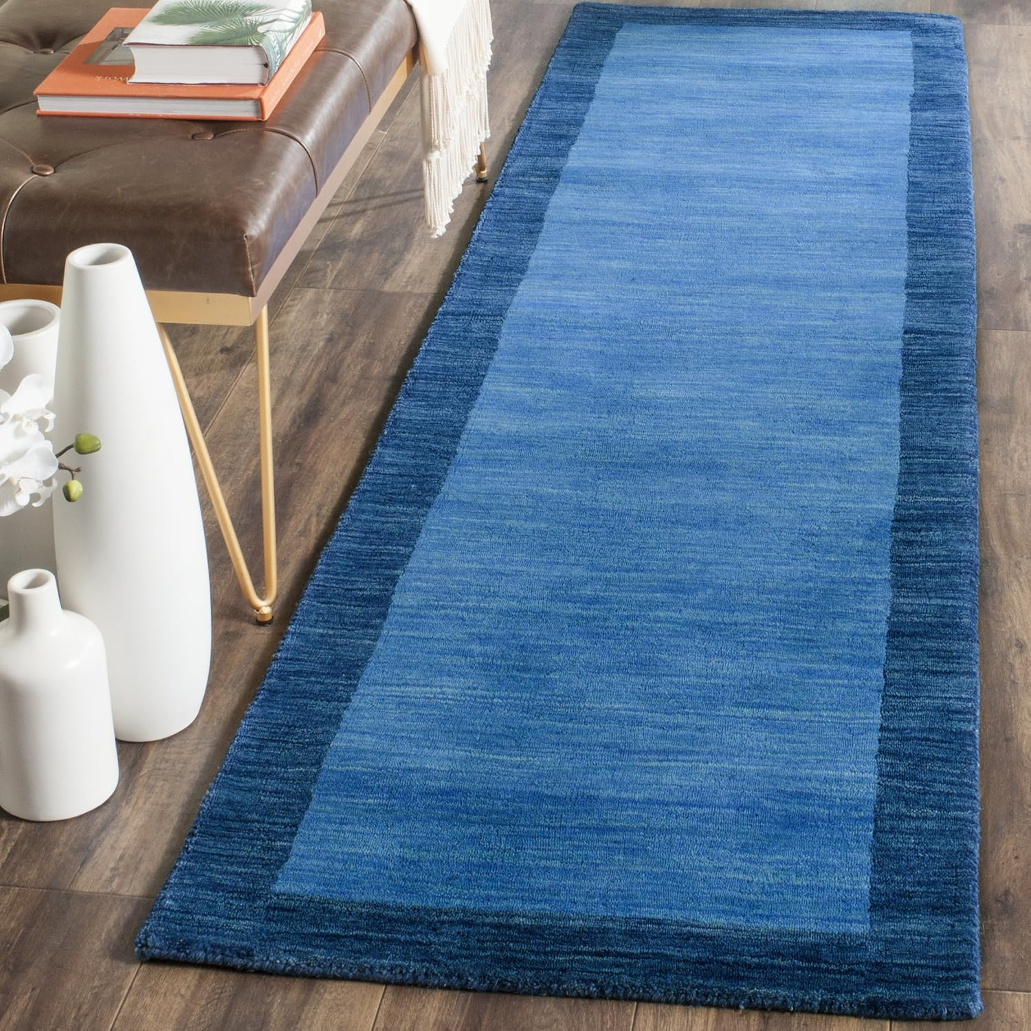Himalaya HIM580 Hand Loomed Area Rug - Light Blue/Dark Blue - 8'9"x12' - Safavieh.
