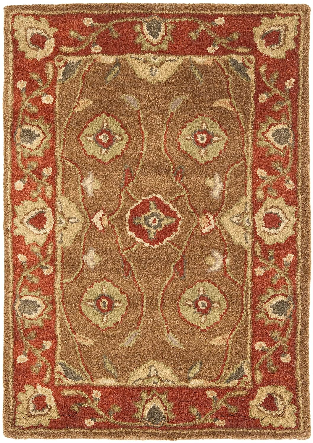 SAFAVIEH Heritage Collection Accent Rug - 2' x 3', Beige & Rust, Handmade Traditional Oriental Wool, Ideal for High Traffic Areas in Entryway, Living Room, Bedroom (HG963A)