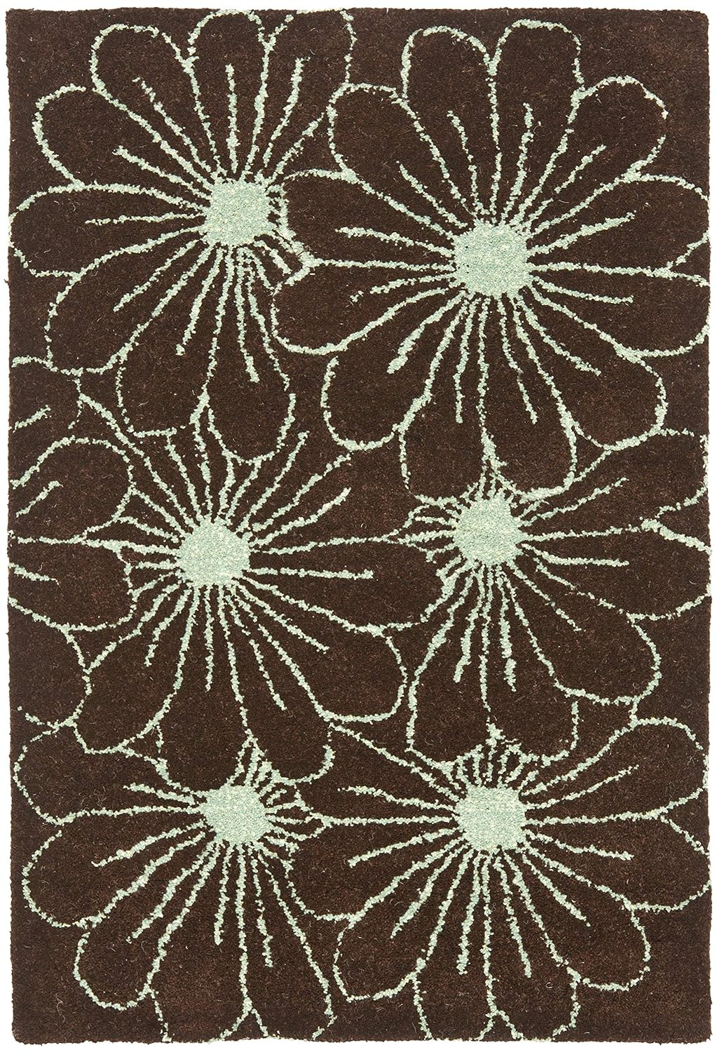 SAFAVIEH Soho Megan Floral Wool Area Rug, Brown/Teal, 2' x 3'