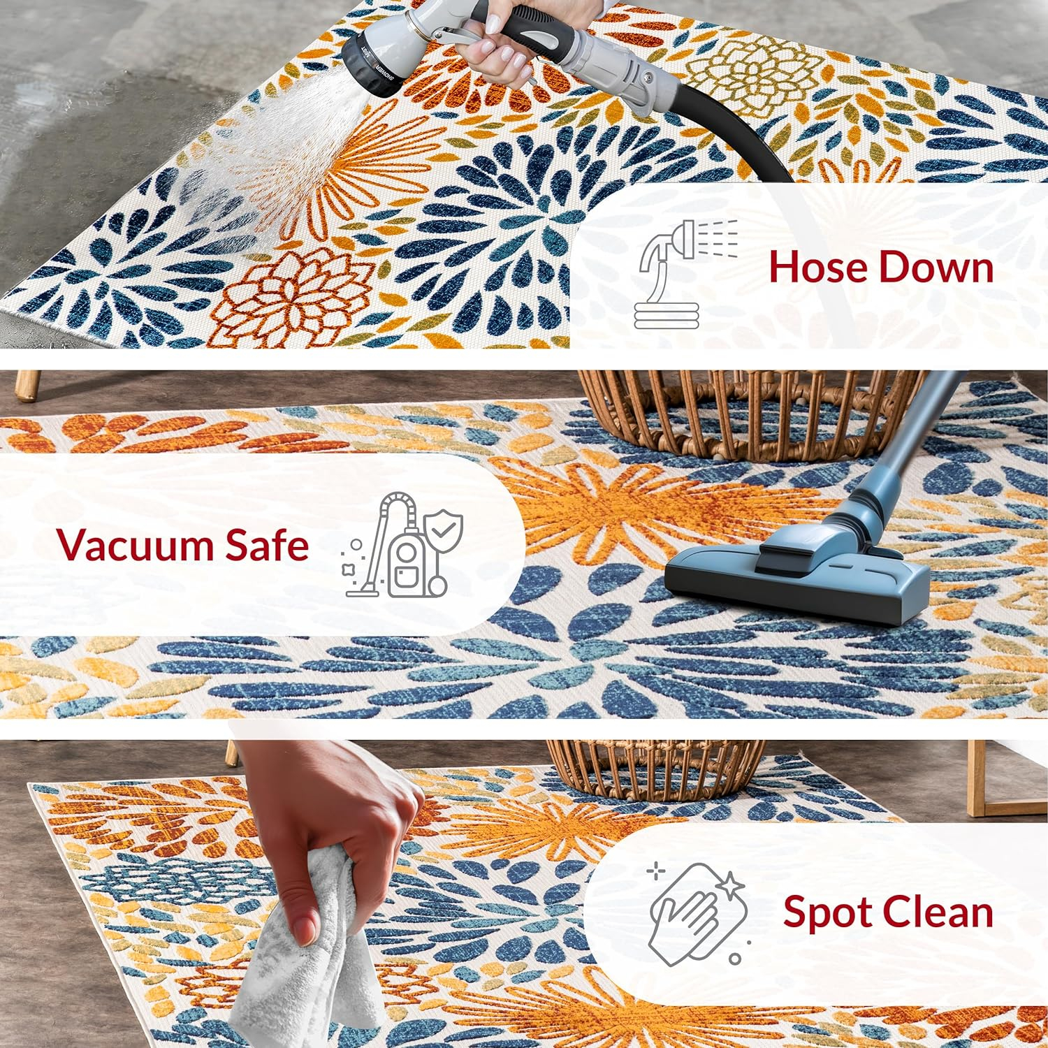 nuLOOM Monique Floral Indoor/Outdoor Area Rug, 12' x 15', Blue
