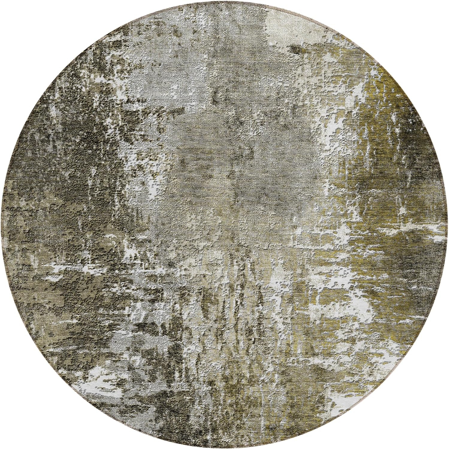 Addison Rugs Chantille ACN718 Taupe 8' x 8' Indoor Outdoor Round Area Rug, Easy Clean, Machine Washable, Non Shedding, Bedroom, Entry, Living Room, Dining Room, Kitchen, Patio Rug