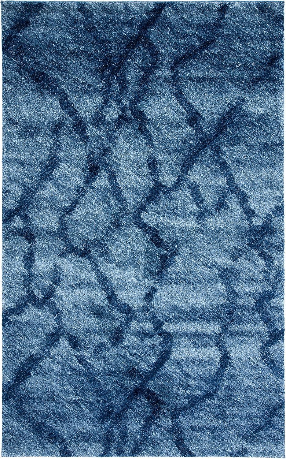 SAFAVIEH Retro Collection Accent Rug - 4' x 6', Blue & Dark Blue, Modern Abstract Design, Non-Shedding & Easy Care, Ideal for High Traffic Areas in Entryway, Living Room, Bedroom (RET2144-6570)