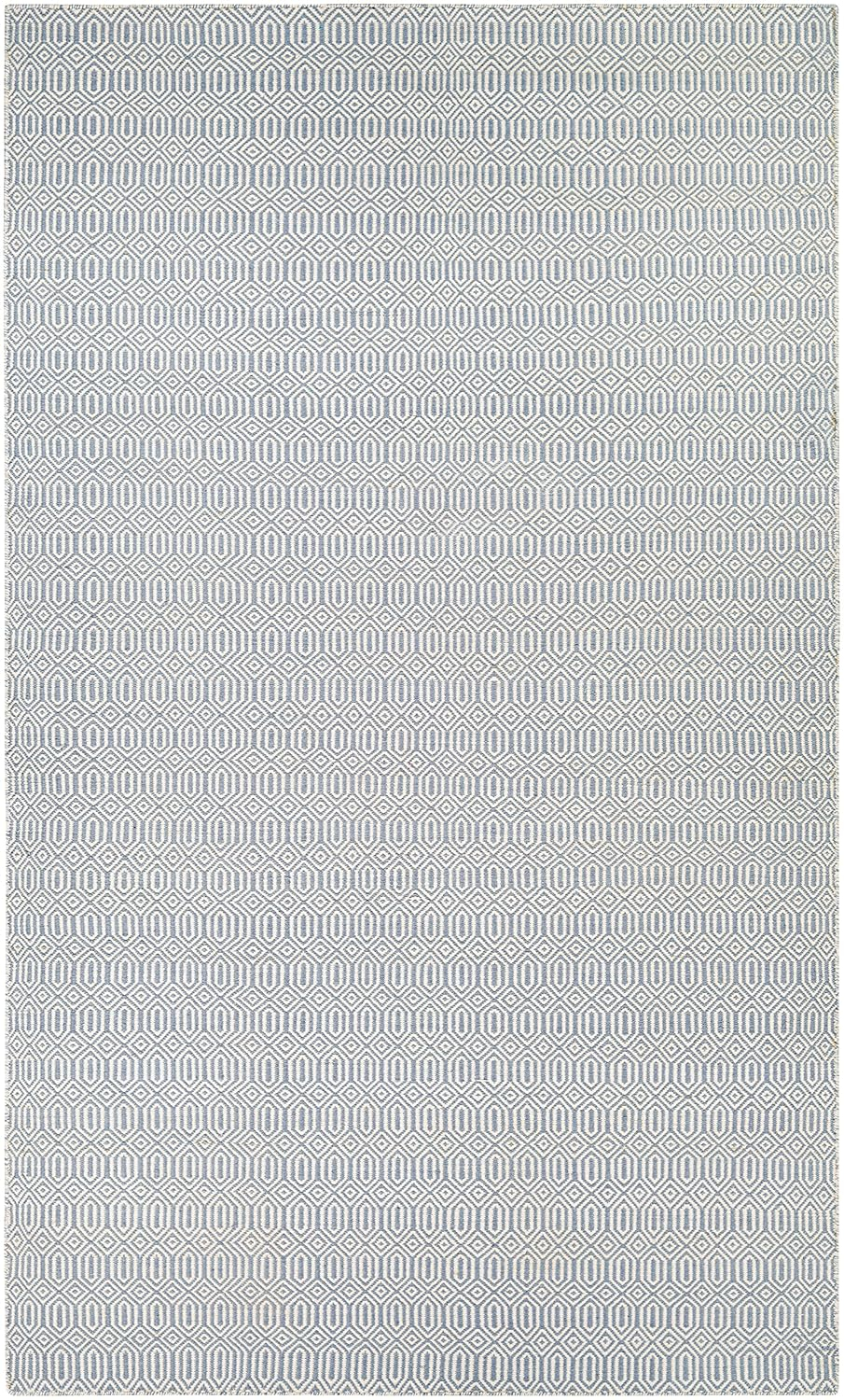 Hand-Woven Denim Blue Rectangular Outdoor Rug, 3' x 5', PET Polyester