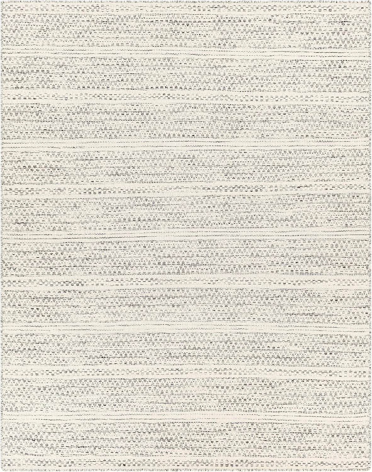 Hauteloom Williford Boho Hand Woven Wool Natural Fiber Soft Area Rug for Living Room, Bedroom, Dining Room- Traditional Farmhouse High Pile Braided Carpet - Black, Cream, Beige - 3'6" x 5'6"