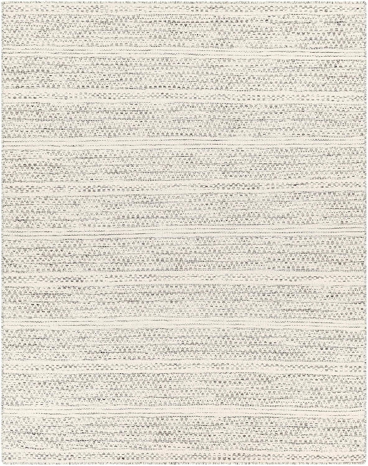 BoutiqueRugs Williford Boho Hand Woven Wool Natural Fiber Area Rug - Farmhouse Neutral Color Carpet for Living Room, Bedroom - Cream, Black - 8'10" x 12' (9x12)