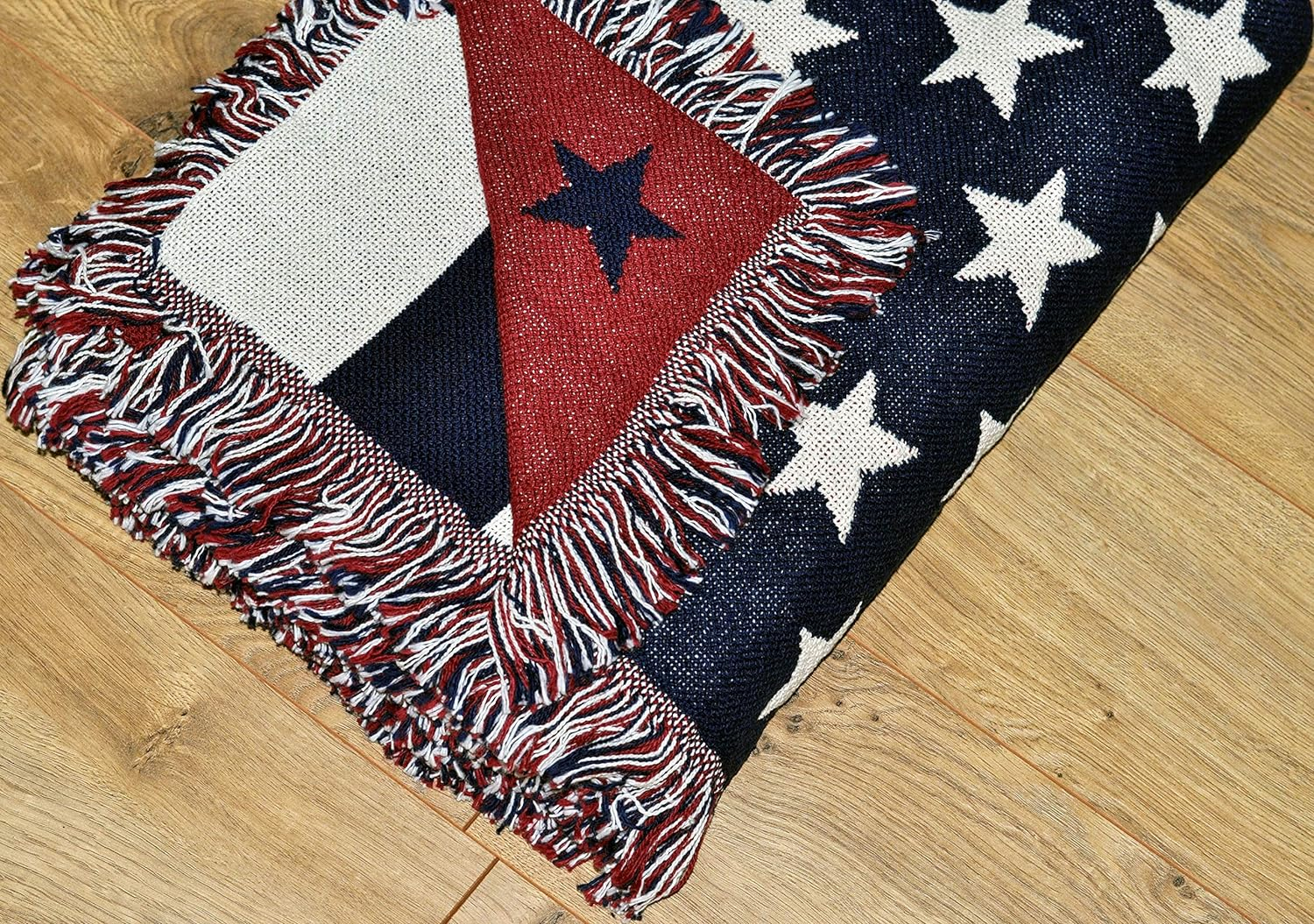 United States American Flag Blanket - Gift Soft Tapestry Throw Woven from Cotton - Made in The USA (69x48)