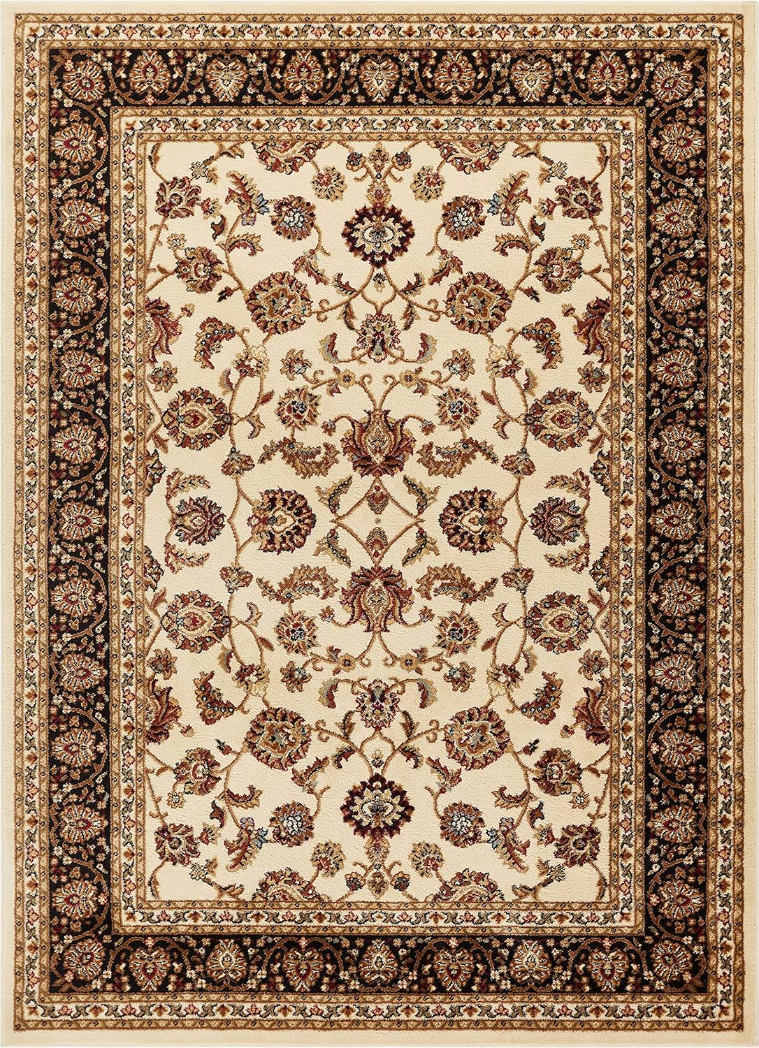 Well Woven Barclay Sarouk Traditional Oriental Panel Black 3'11" x 5'3" Area Rug