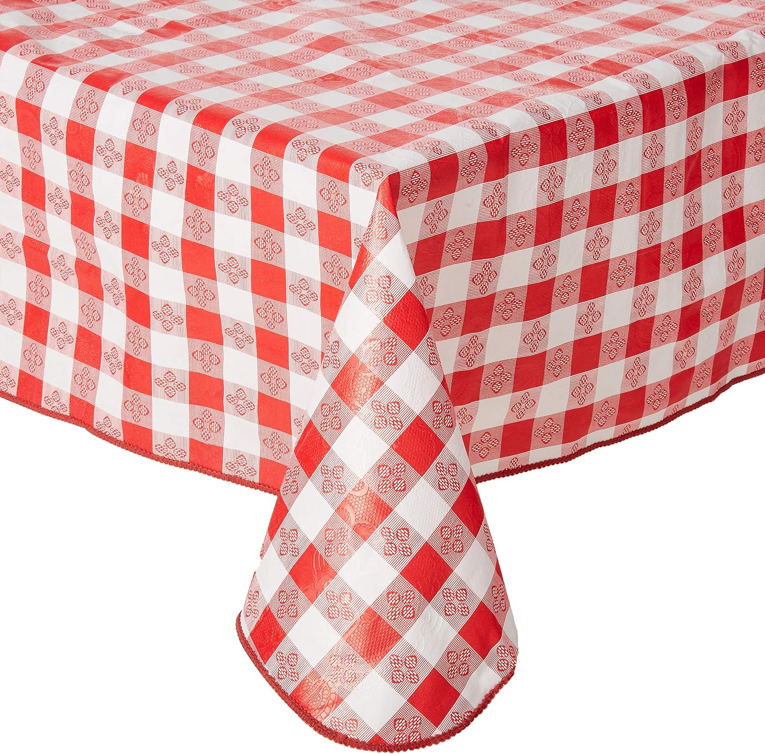 Winco TBCO-70R Checkered Table Cloth, 52-Inch x 70-Inch, Red