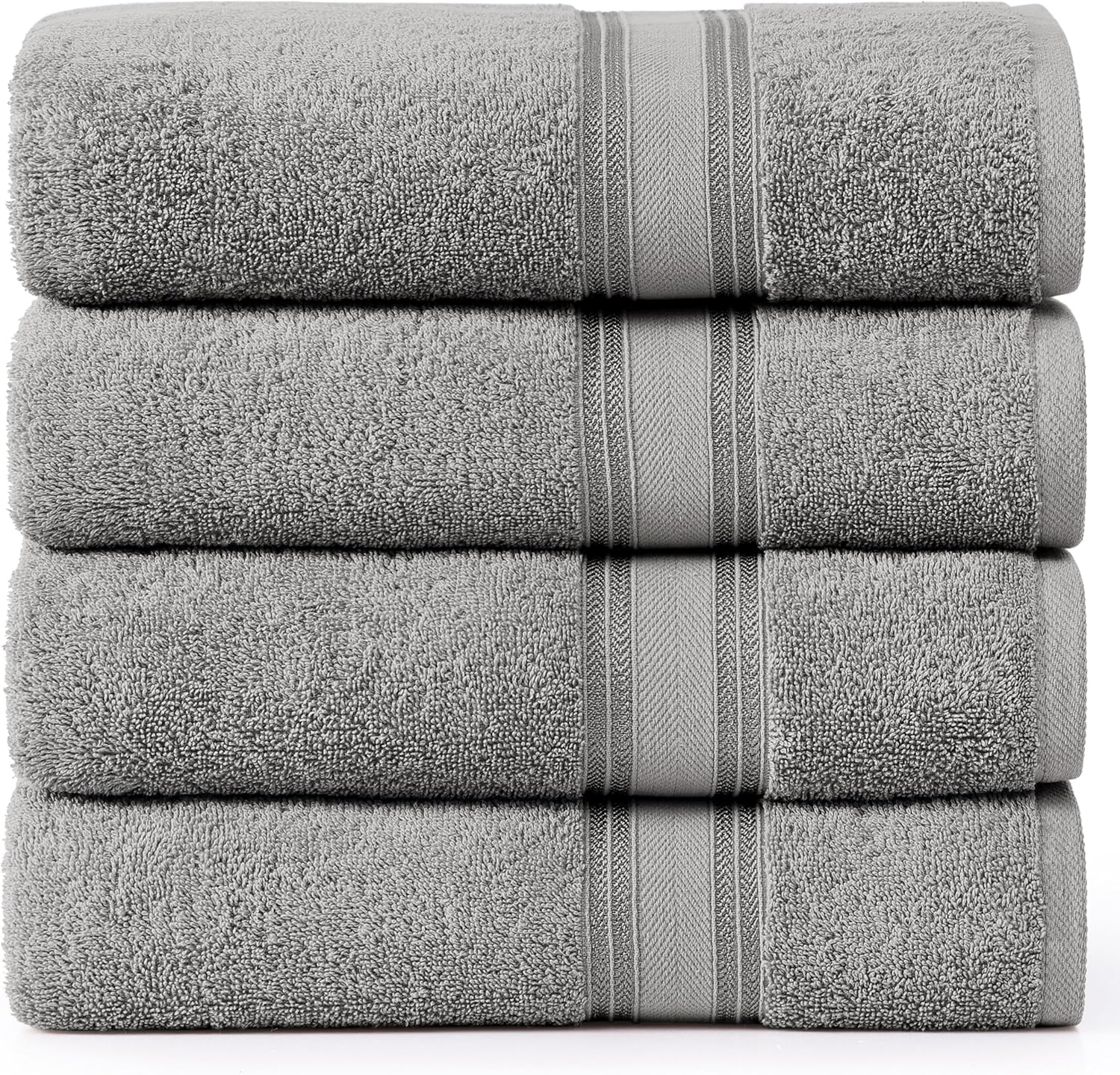 LANE LINEN Extra Large Bath Towels for Bathroom- 100% Cotton Bath Sheets, Body Towels, Hotel Towels, 100% Cotton Towels for Bathroom, Quick Dry Bath Towels Set of 4- Space Grey Bath Towels Large Size