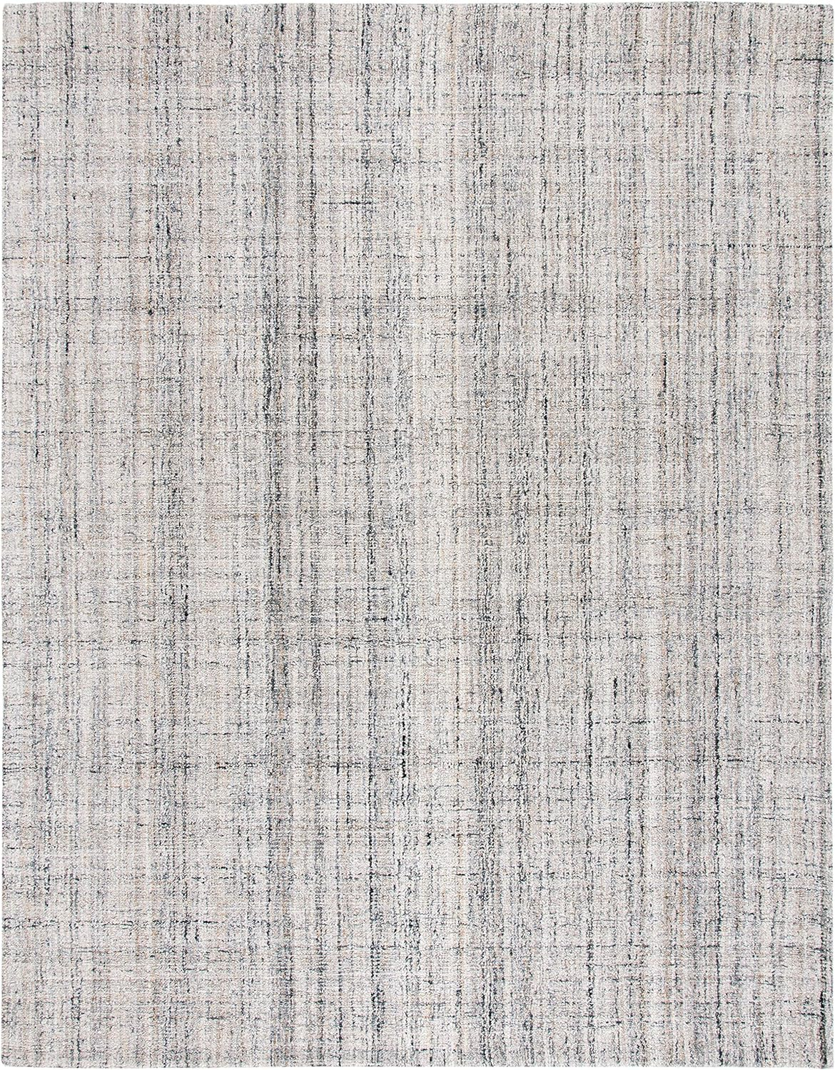 SAFAVIEH Abstract Collection Area Rug - 8' x 10', Camel & Black, Handmade Wool & Viscose, Ideal for High Traffic Areas in Living Room, Bedroom (ABT141C)