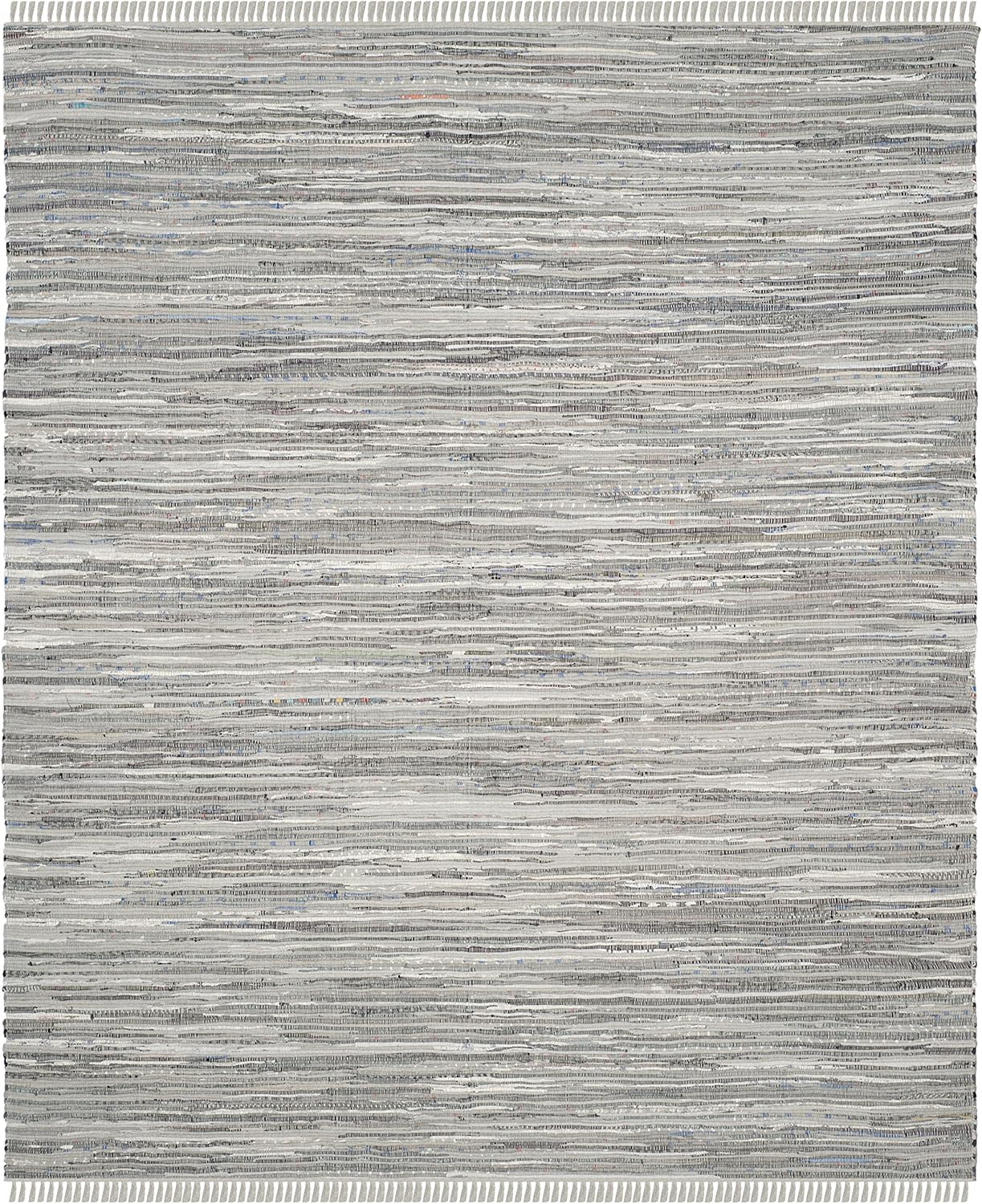 SAFAVIEH Rag Robynne Striped Cotton Area Rug, Grey, 10' x 14'