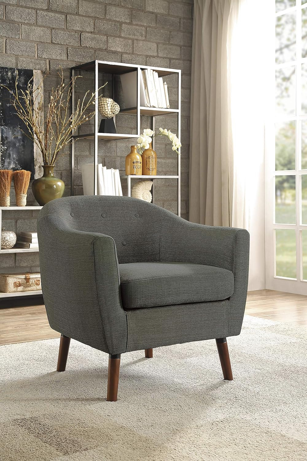 Lexicon Lucille Upholstered Accent Chair in Gray