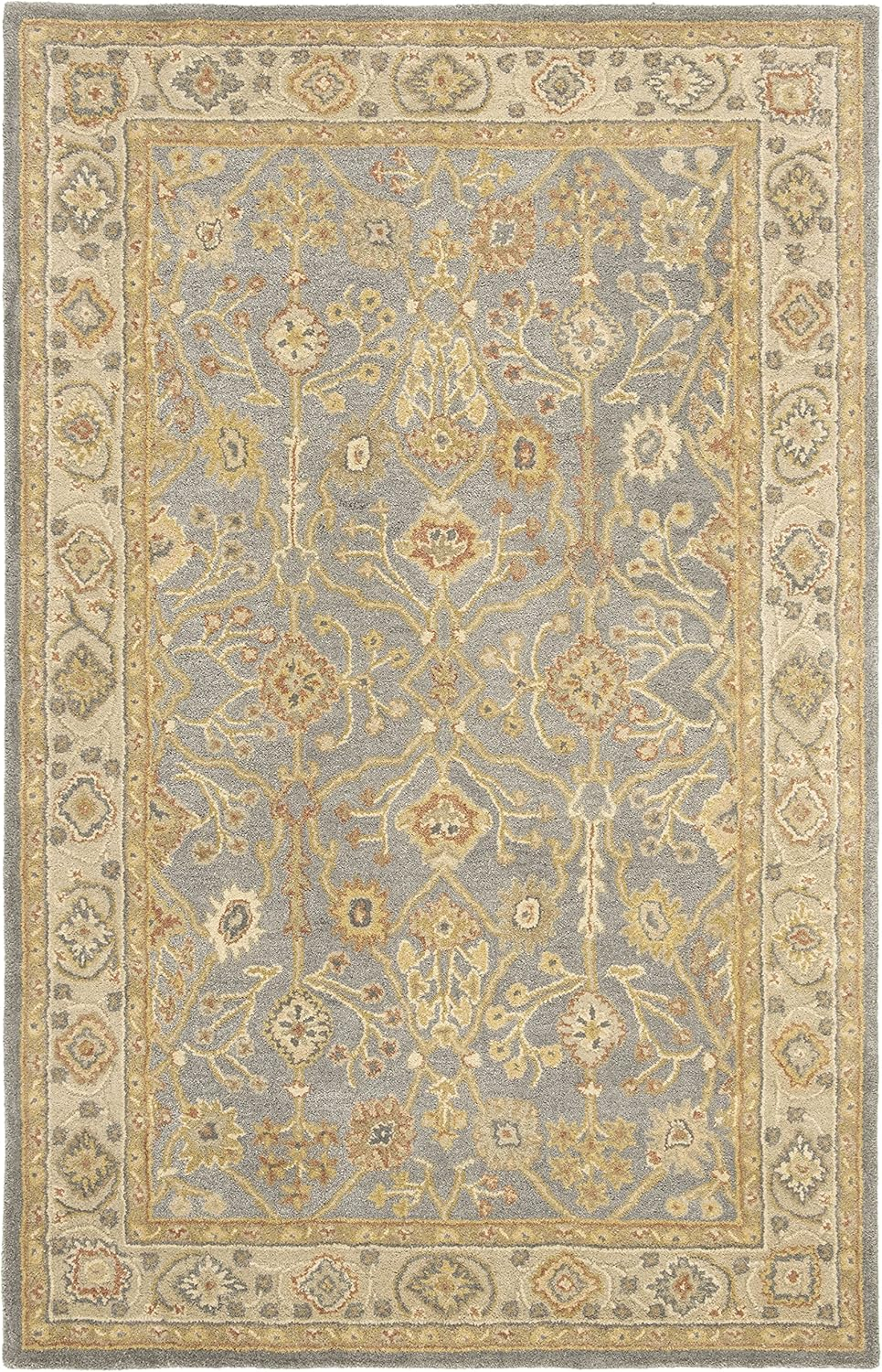 SAFAVIEH Antiquity Chanelle Oriental Wool Area Rug, Blue/Ivory, 12' x 15'