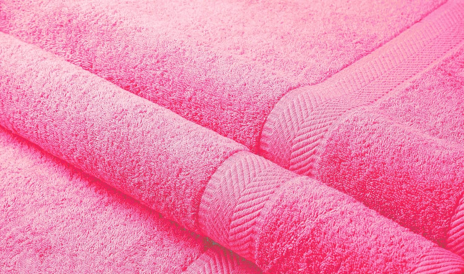Oversized Pink Organic Cotton Bath Towel Set - 4 Pack