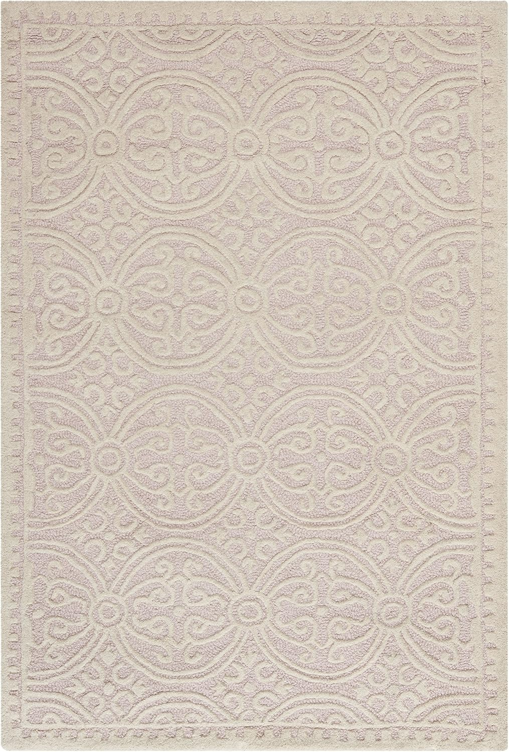 SAFAVIEH Cambridge Leslie Geometric Wool Area Rug, Light Pink/Ivory, 2'6" x 4'