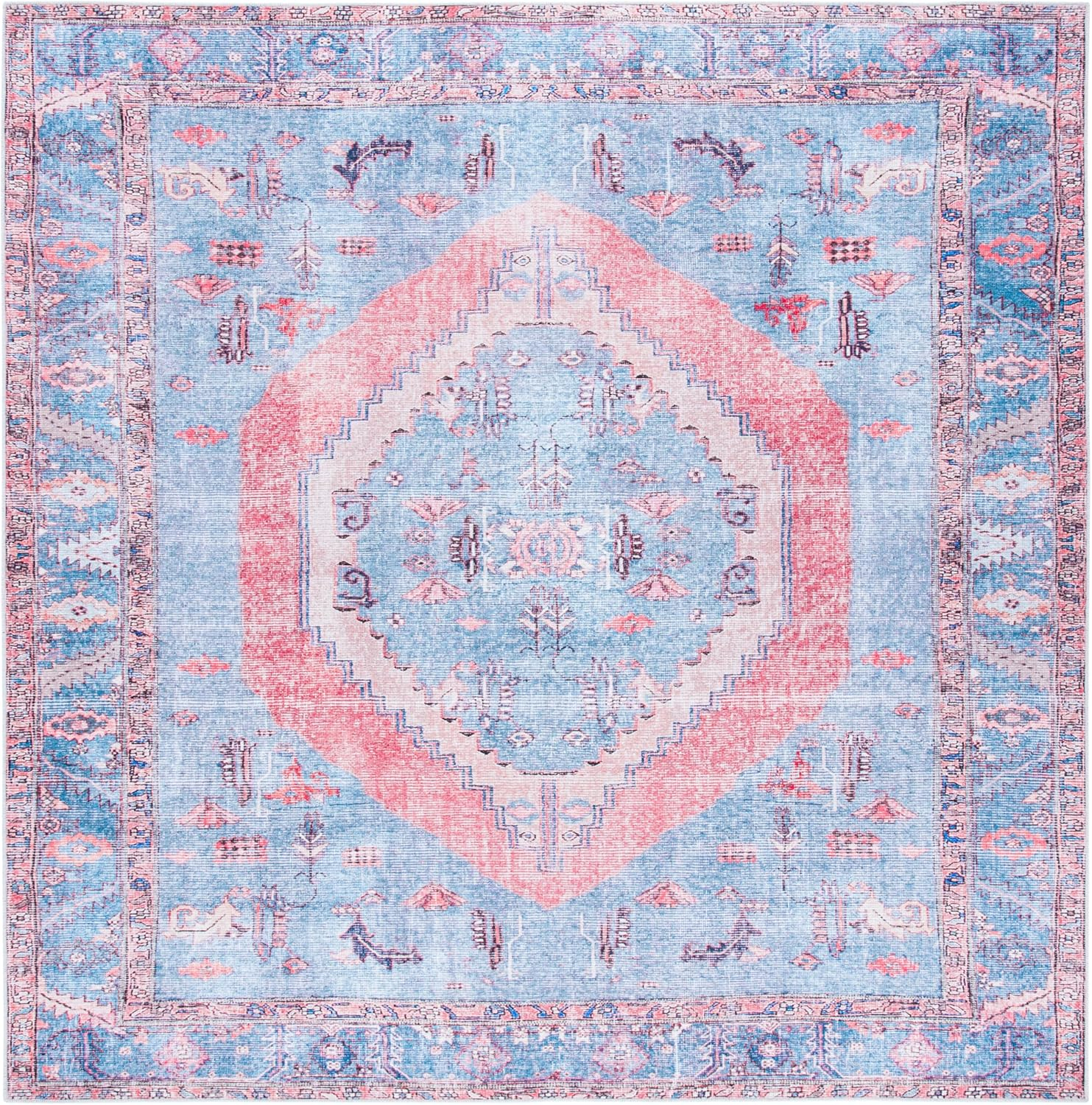 SAFAVIEH Serapi Collection SEP356J Light Blue / Beige Rug