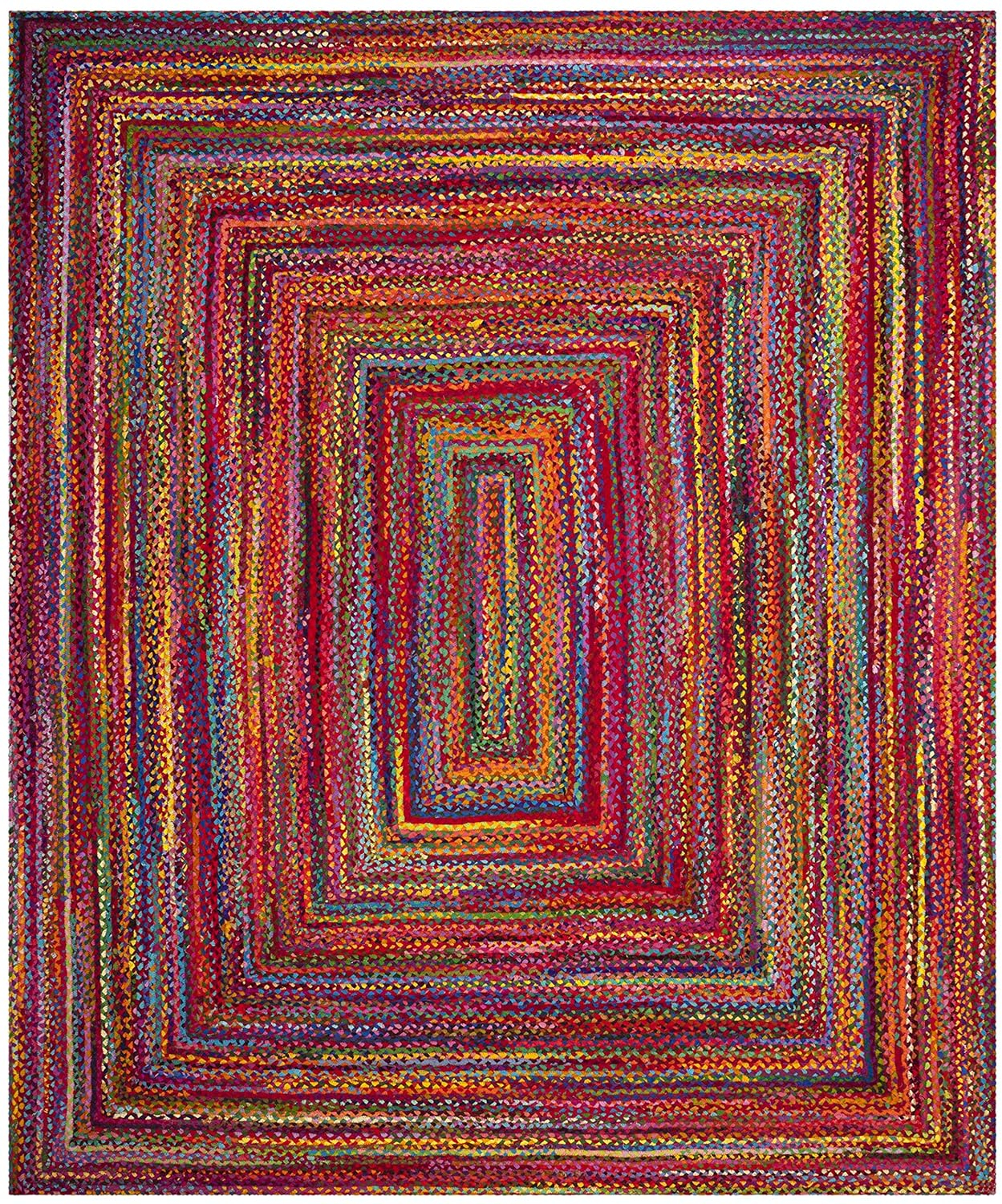 SAFAVIEH Braided Daphne Confetti Striped Area Rug, Red/Multi, 11' x 15'