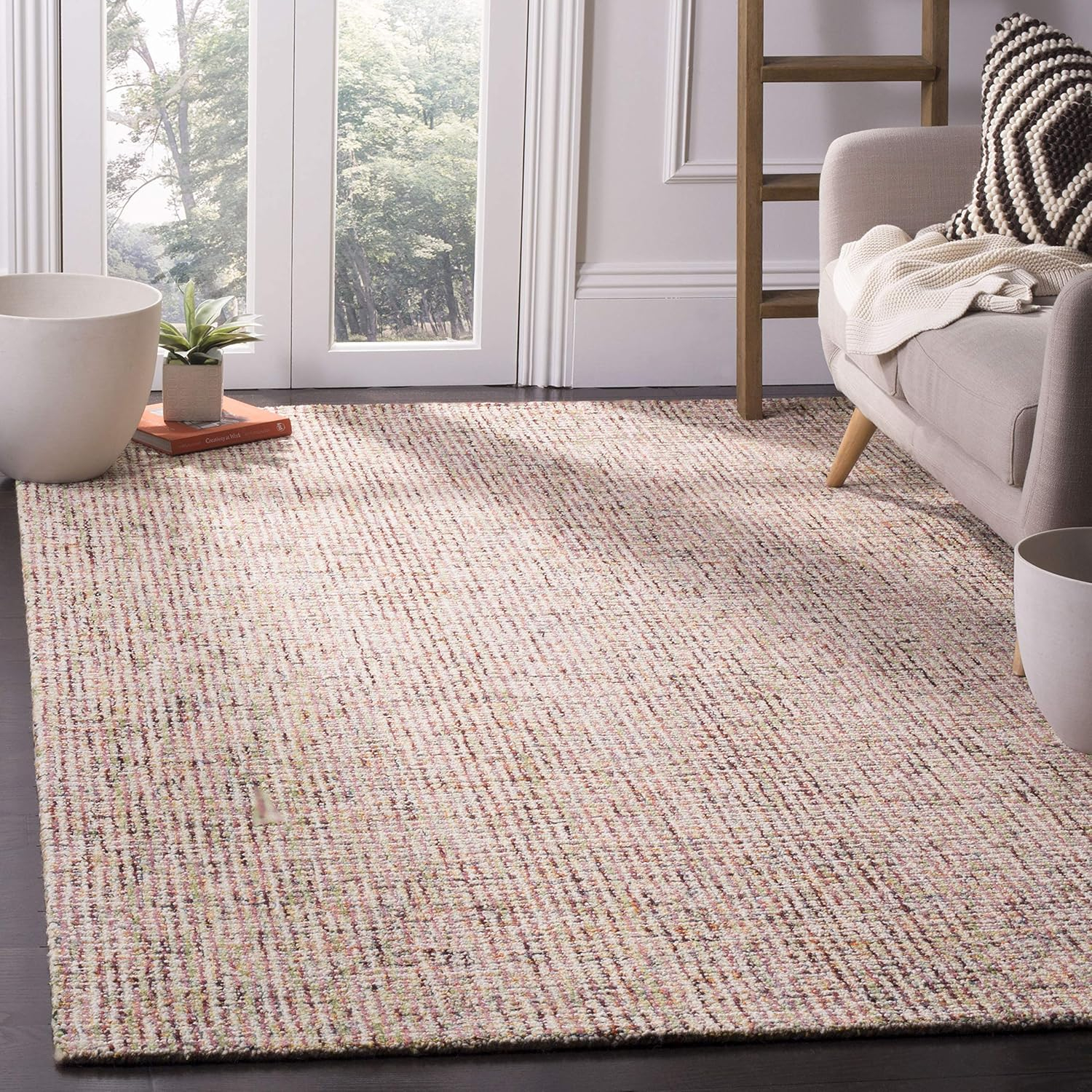 SAFAVIEH Abstract Delia Geometric Wool Area Rug, Green/Ivory, 8' x 10'