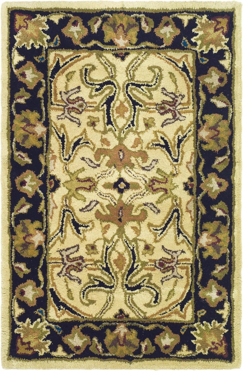 SAFAVIEH Heritage Oslo Traditional Wool Area Rug, Charcoal/Beige, 2' x 3'