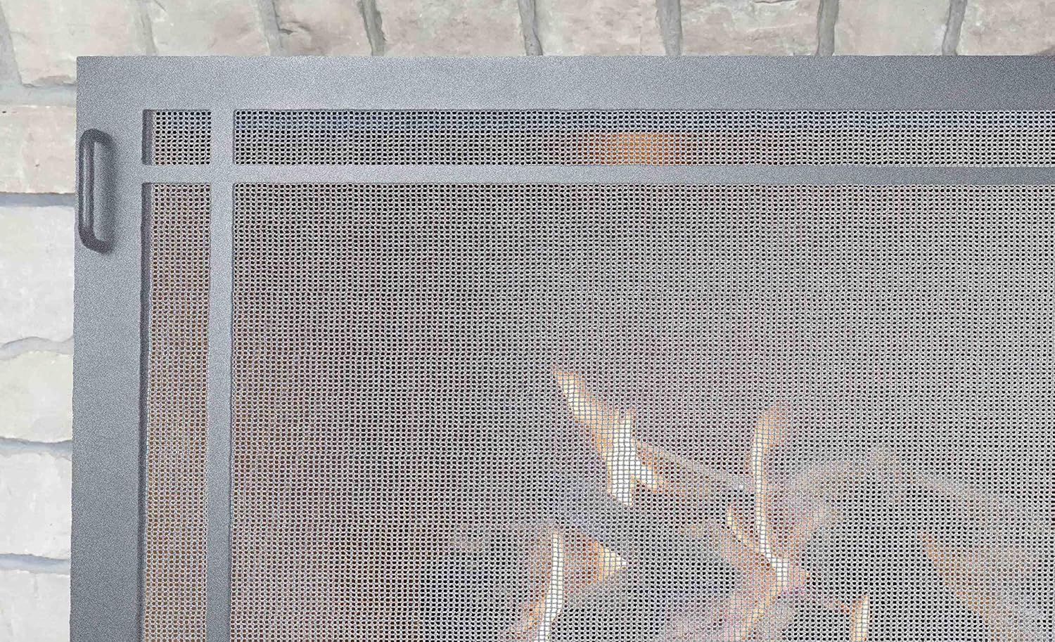Dark Pewter Steel Craftsman Fireplace Screen with Handles