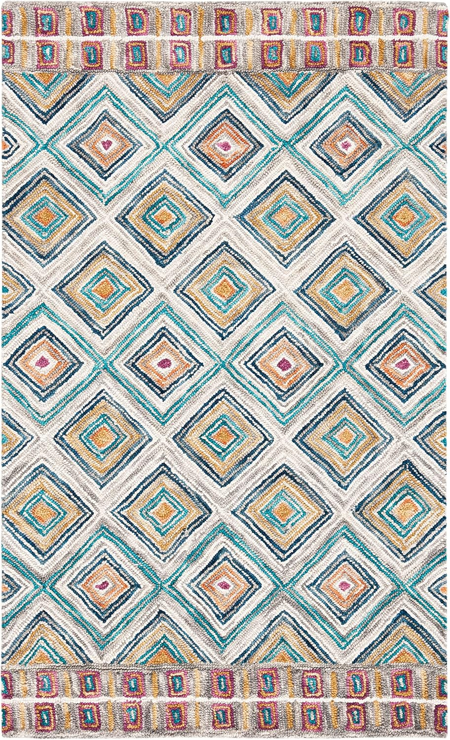 SAFAVIEH Aspen Maurice Geometric Wool Area Rug, Green/Red, 2' x 3'