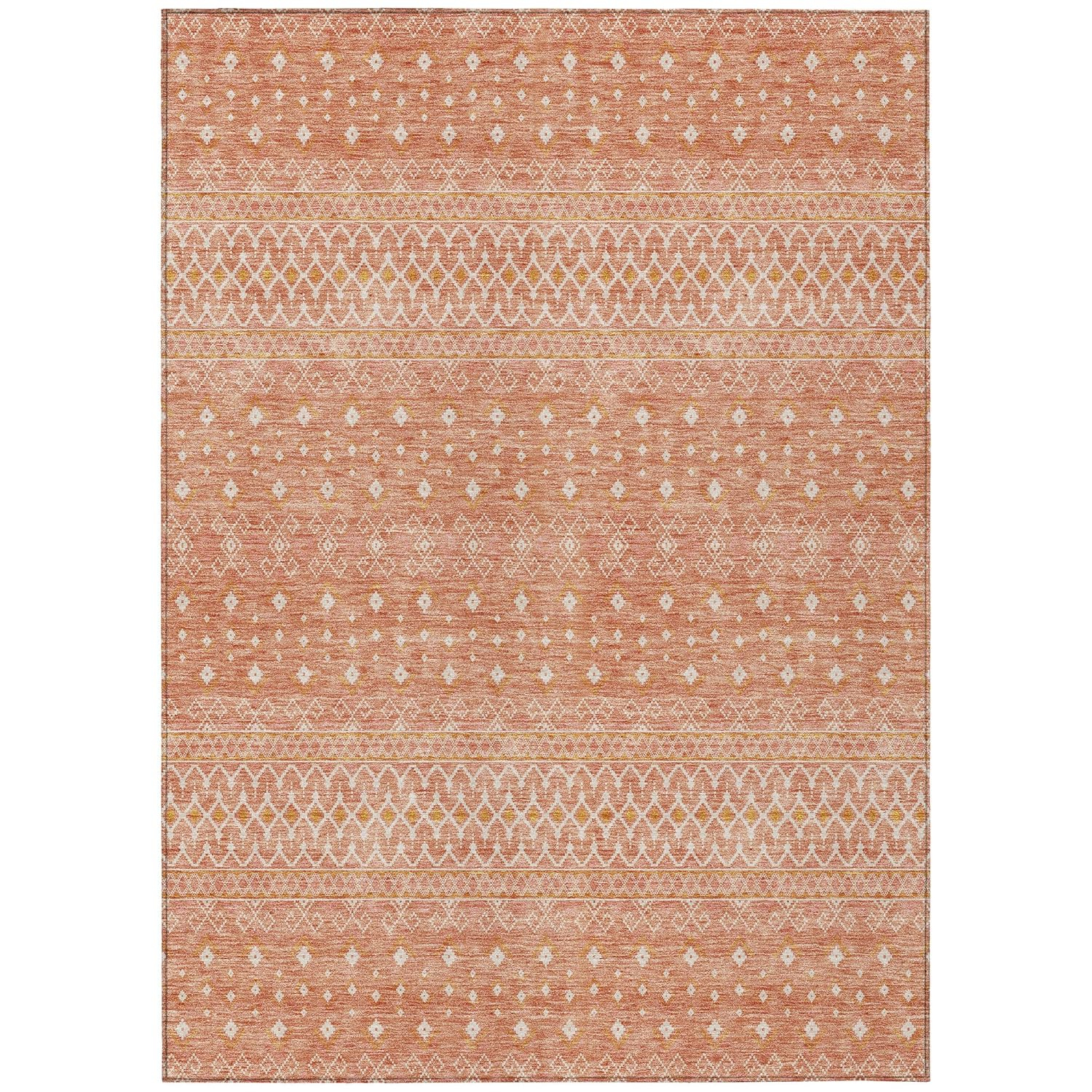 Salmon Flat Woven Synthetic Rectangular Indoor/Outdoor Rug