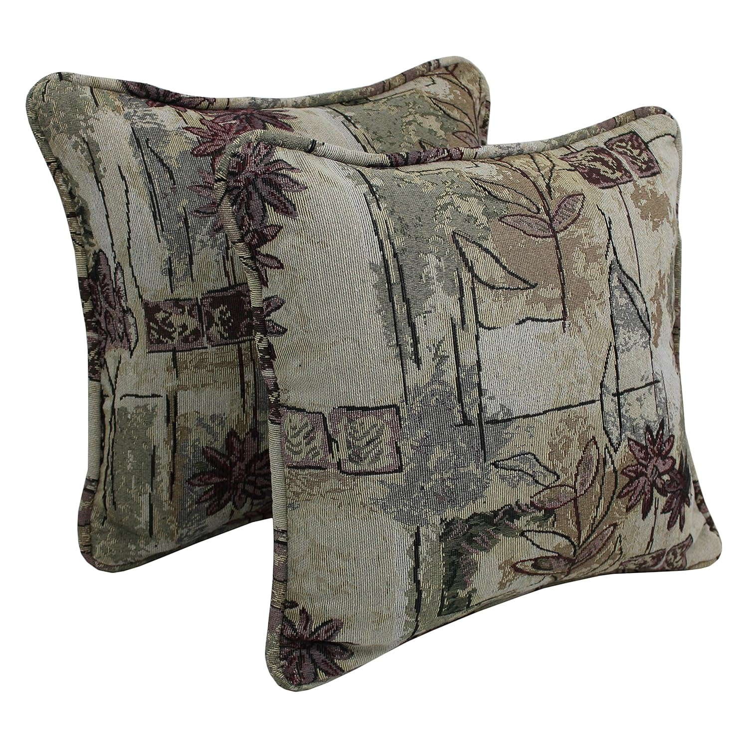 Japanese Garden Tapestry Square Throw Pillows Set of 2