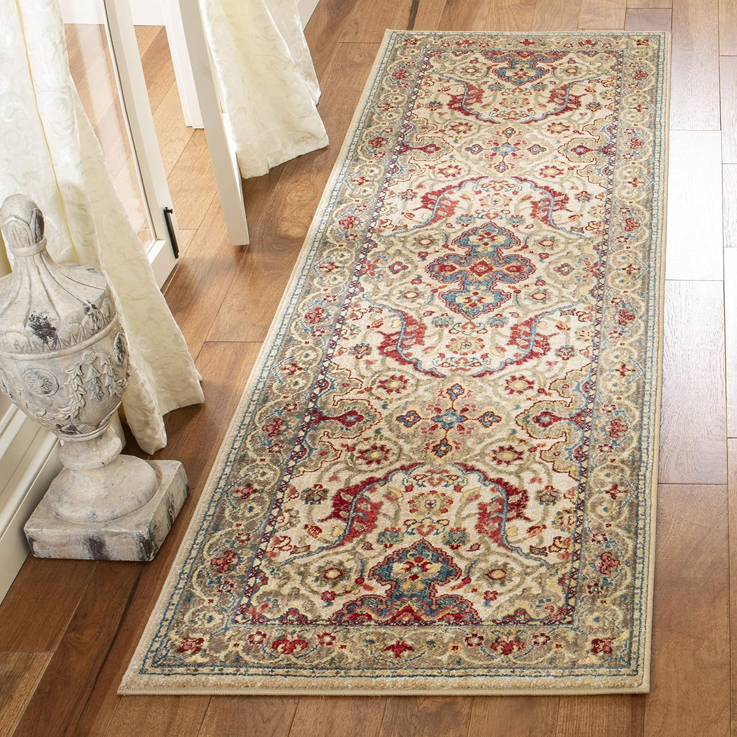 SAFAVIEH Kashan Vincent Oriental Runner Rug, Ivory/Taupe, 2'6" x 10'