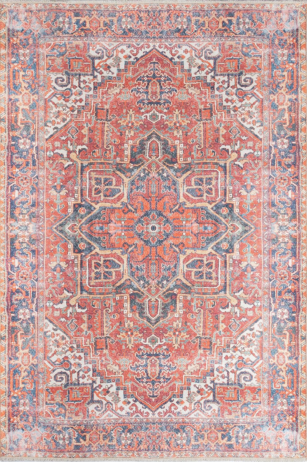 Momeni Chandler Traditional Cotton Polyester Red Area Rug 7'6" x 9'6"