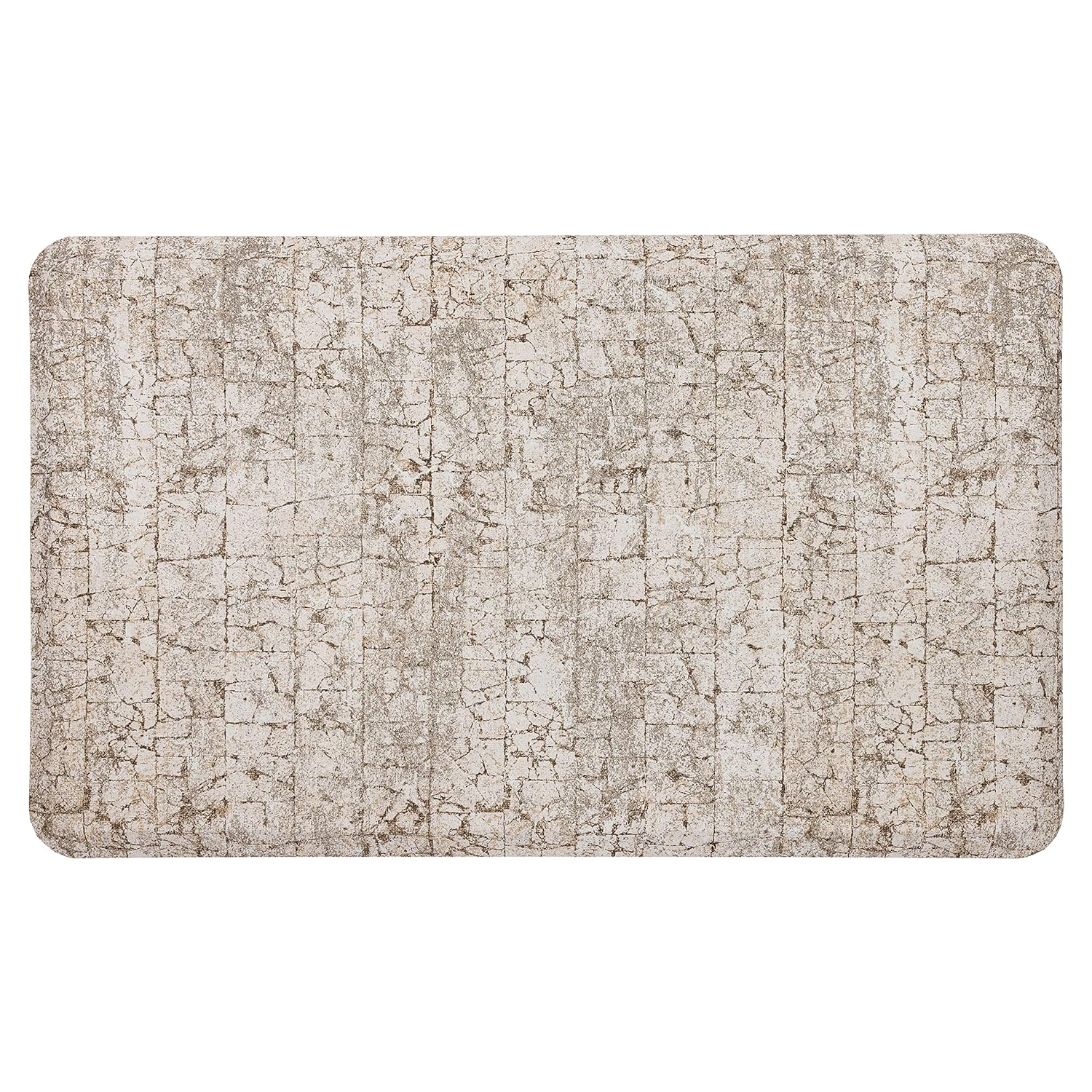 Mohawk Home Dri-Pro Cushion Kitchen Mat, Damask Nouveau, Tan, 1' 6" X 2' 6"
