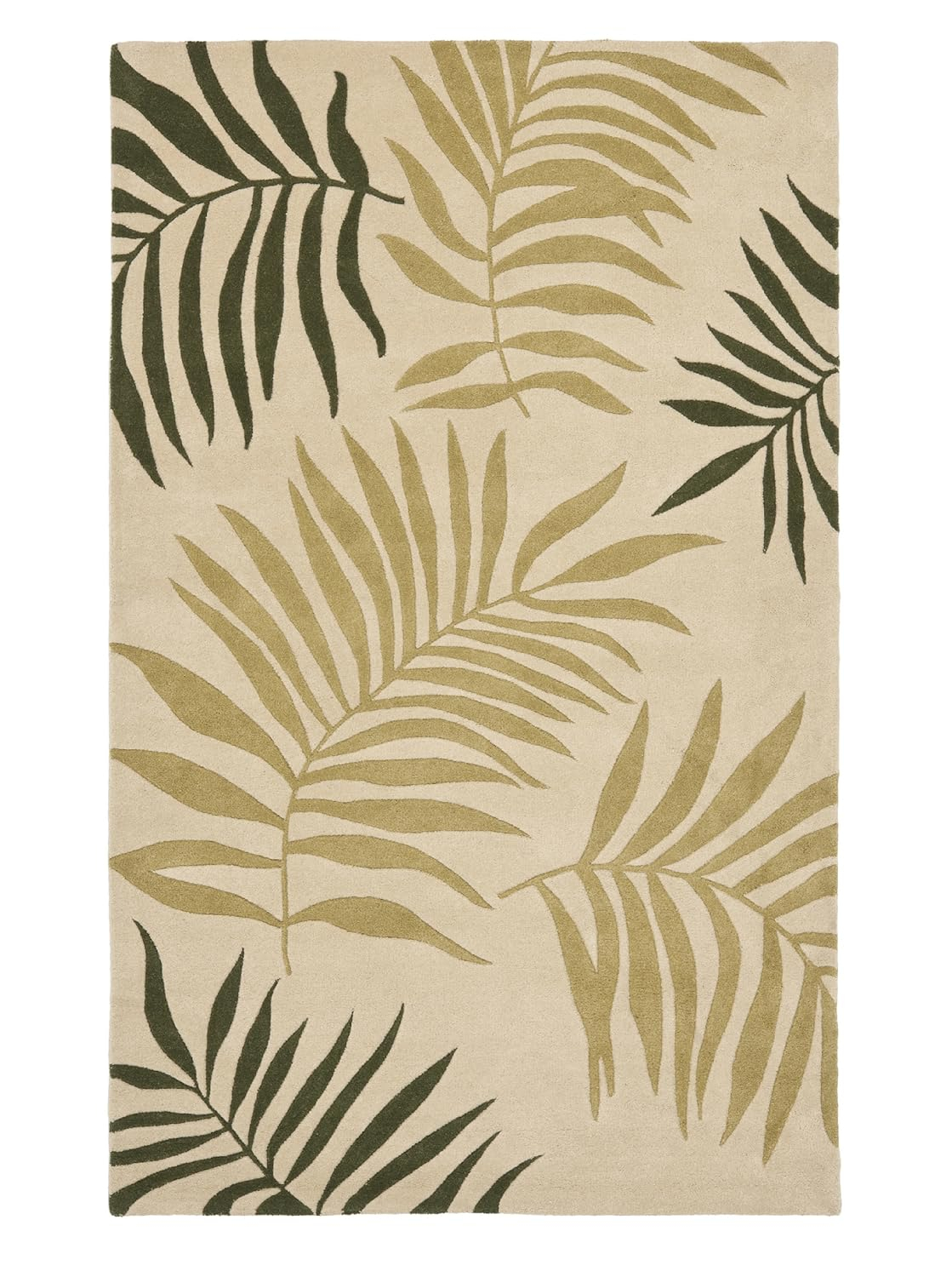 Beige and Multi-Colored Handmade Wool and Viscose Area Rug, 5' x 8'