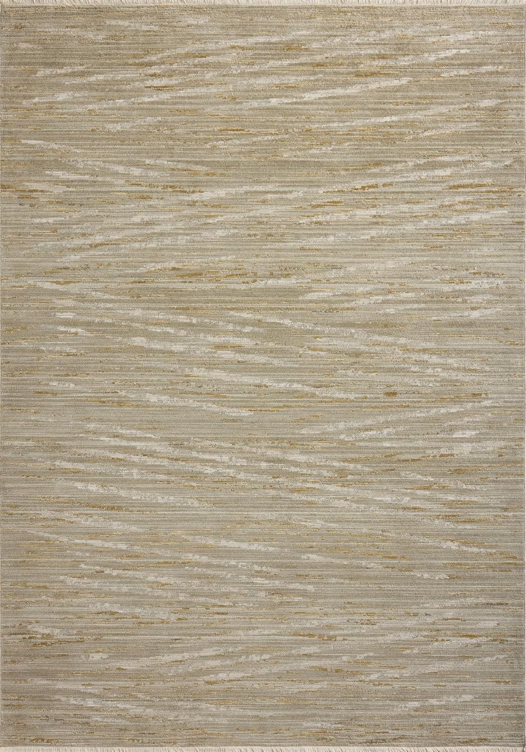 Sage and Gold Abstract Wool Area Rug, 5'-3" x 7'-9"